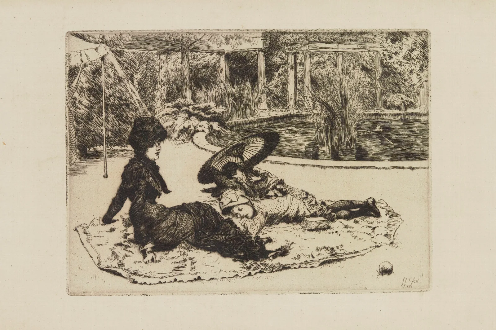 Sur Lherbe 2 Wall Art by James Tissot - Canvas Print