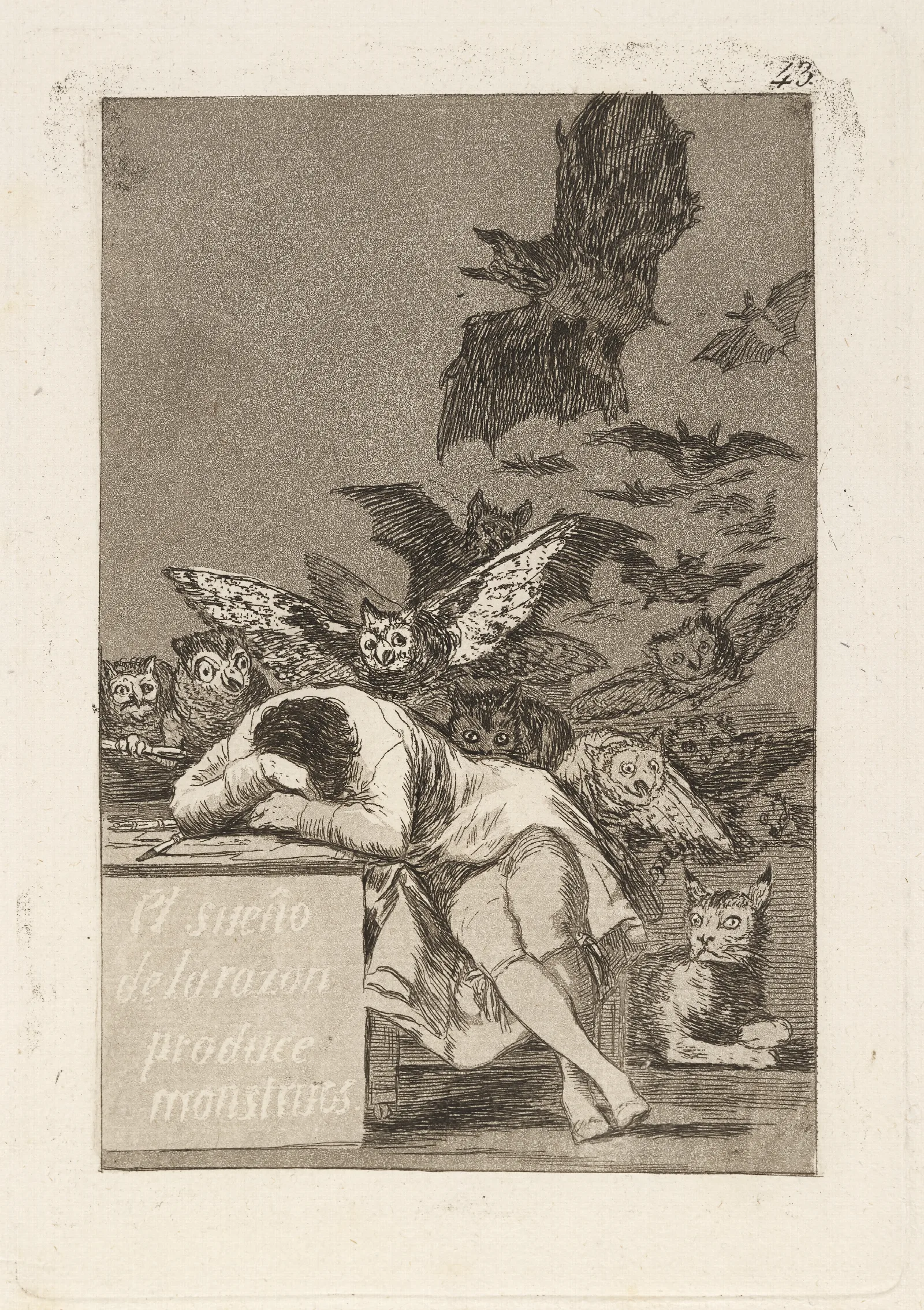 El Sueno De La Razon Produce Monstruos The Sleep Of Reason Produces Monsters Wall Art by Francisco de Goya - Canvas Print