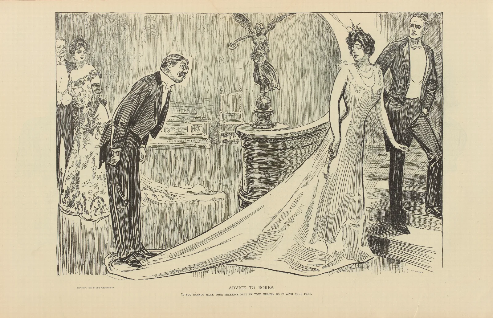 Advice To Bores Wall Art by Charles Dana Gibson - Canvas Print