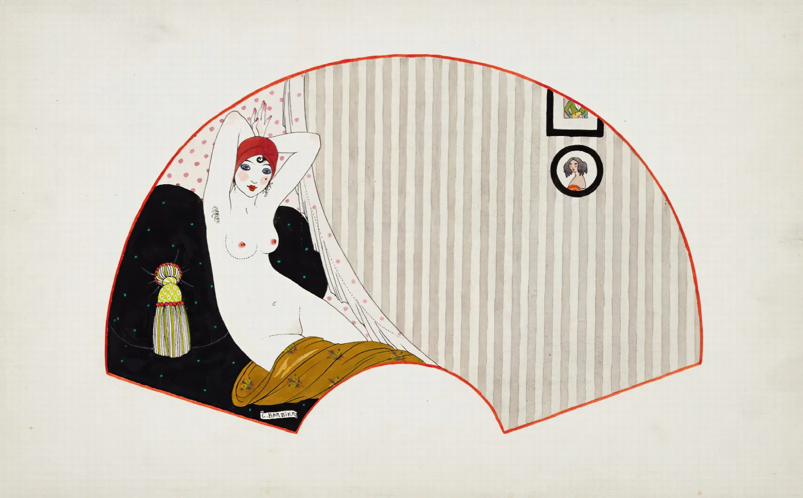 Femme Nue Sur Un Divan Wall Art by George Barbier - Canvas Print