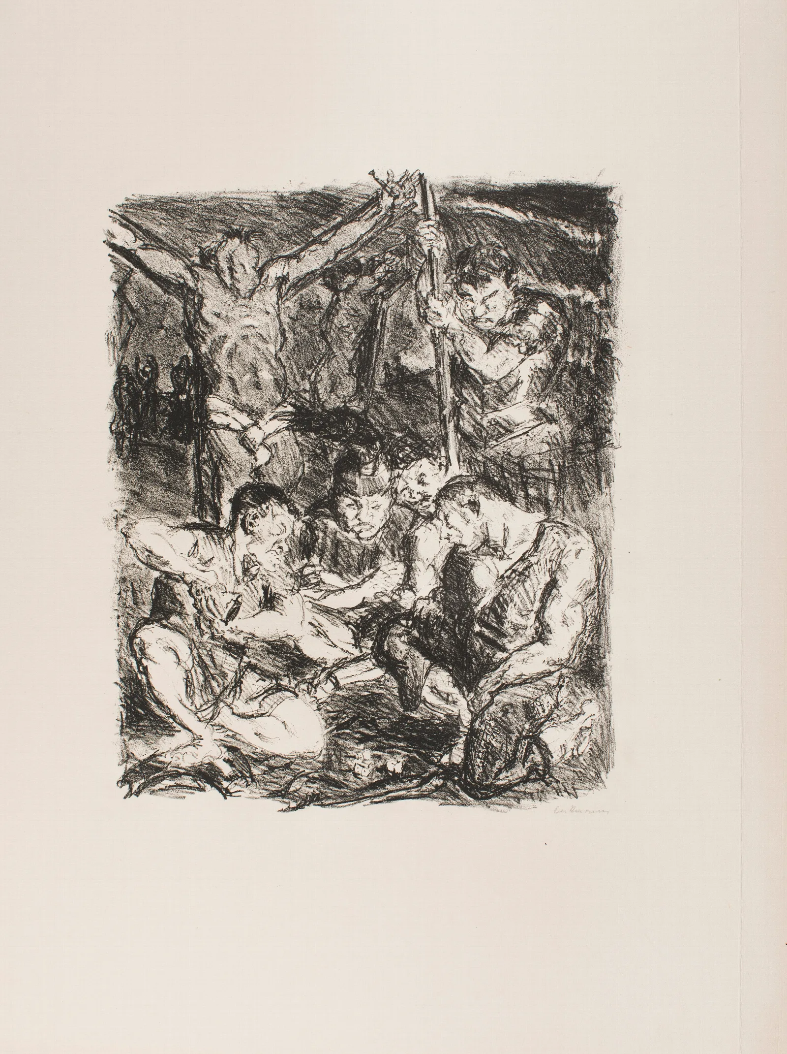 Throwing Dice Before The Cross Plate 6 From The Portfolio Six Lithographs To The New Testament Wall Art by Max Beckmann - Canvas Print