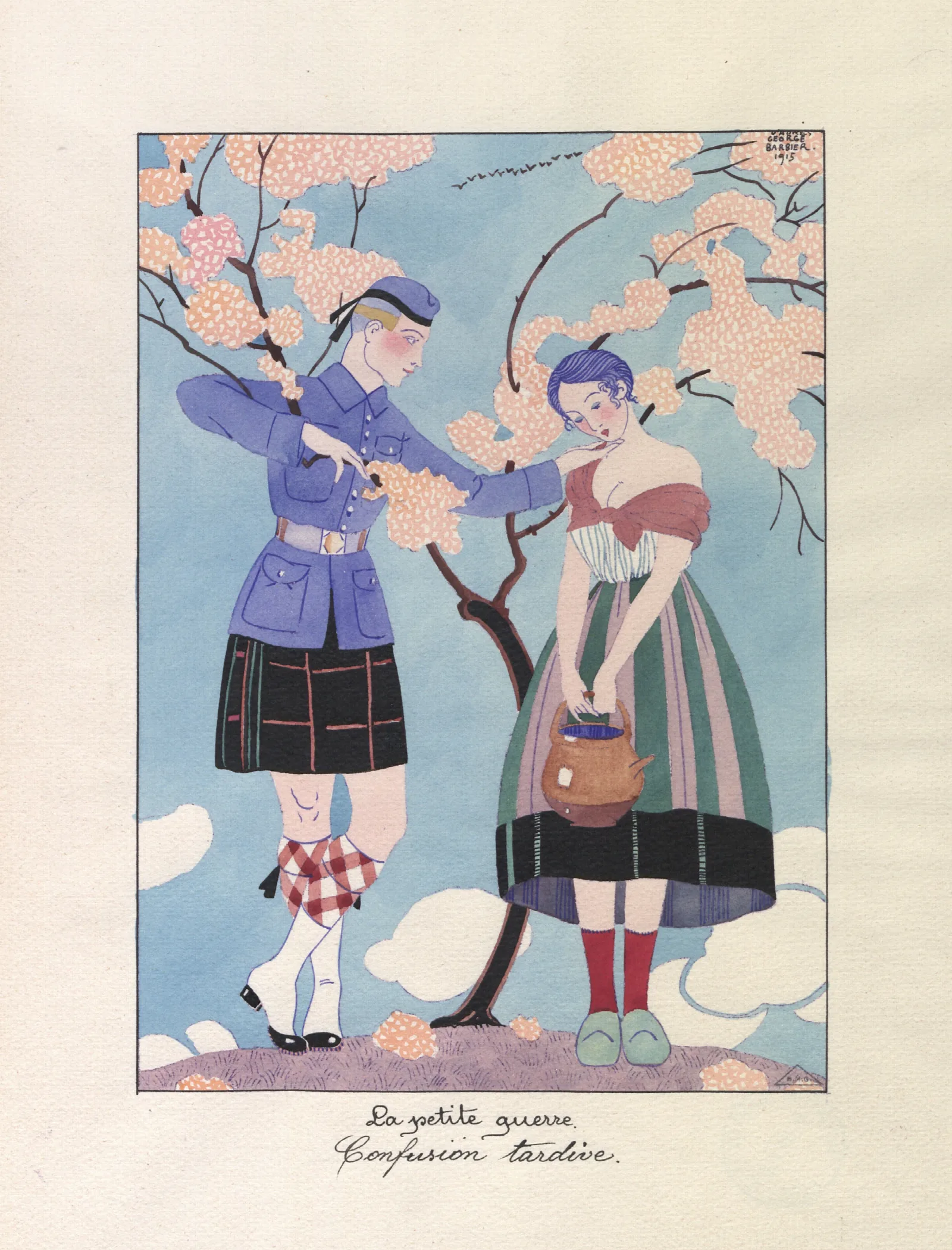 La Petite Guerre Confusion Tardive Wall Art by George Barbier - Canvas Print