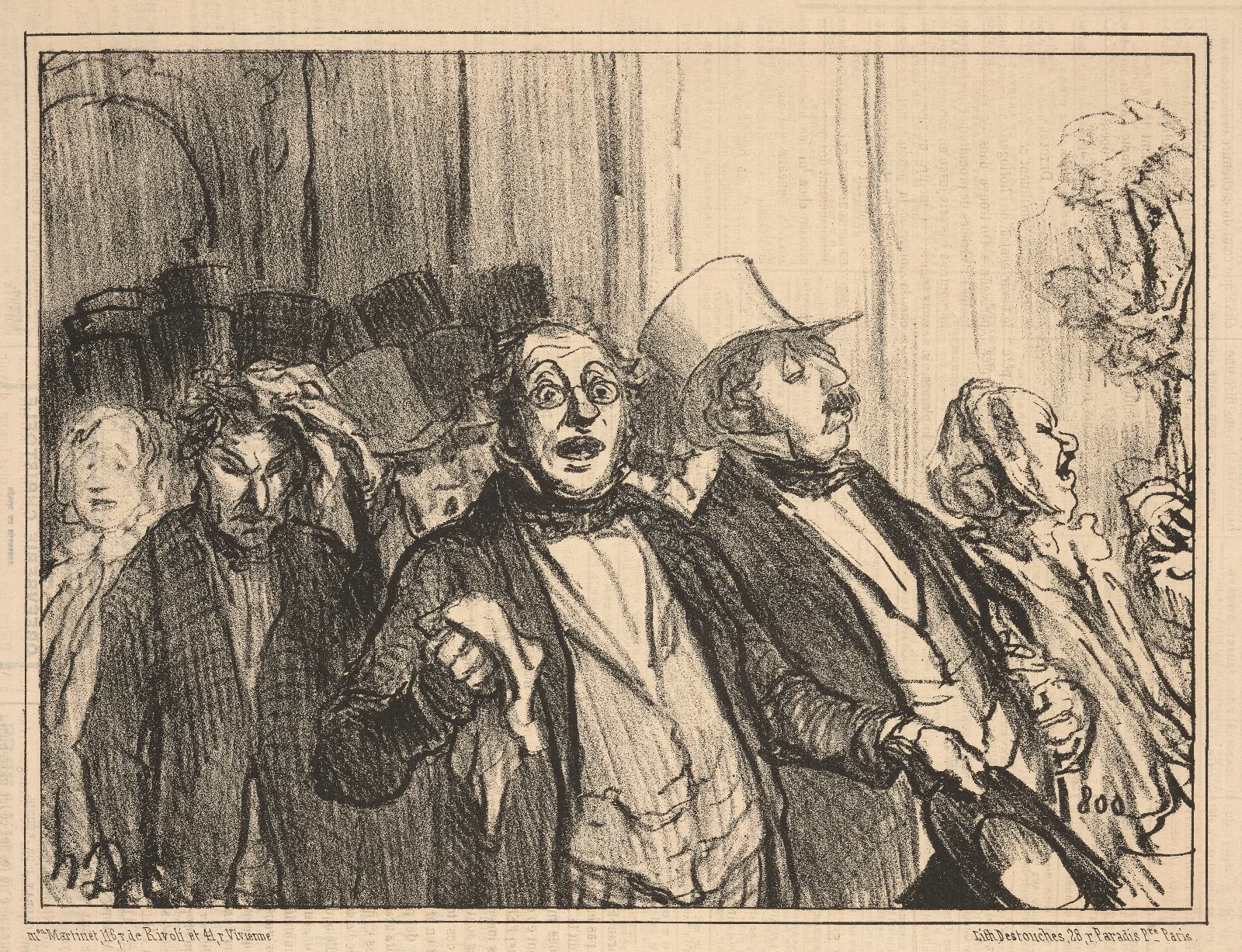 Exit The Universal Exposition Wall Art by Honoré Daumier - Canvas Print