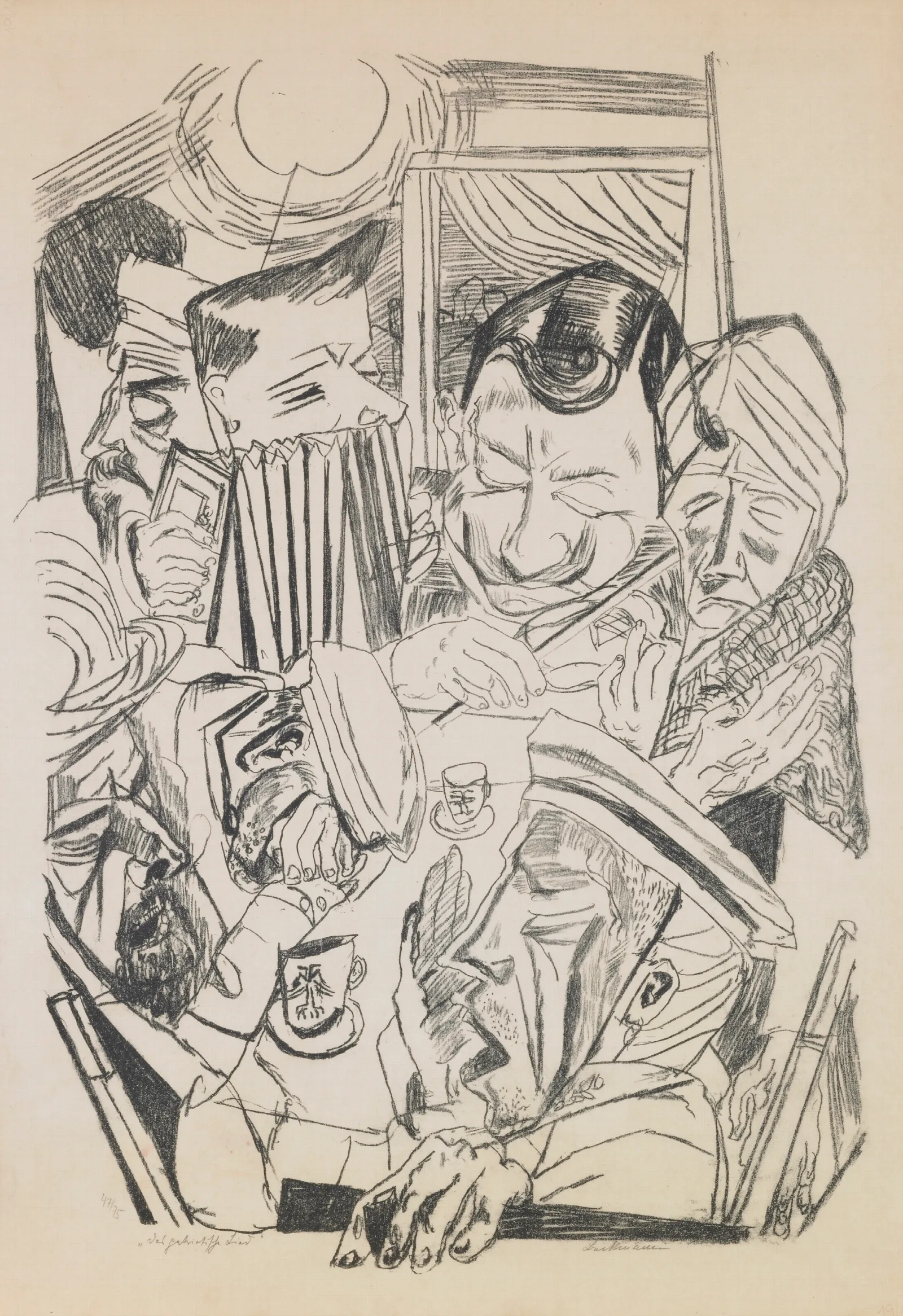 Plate 9 The Patriotic Song Wall Art by Max Beckmann - Canvas Print