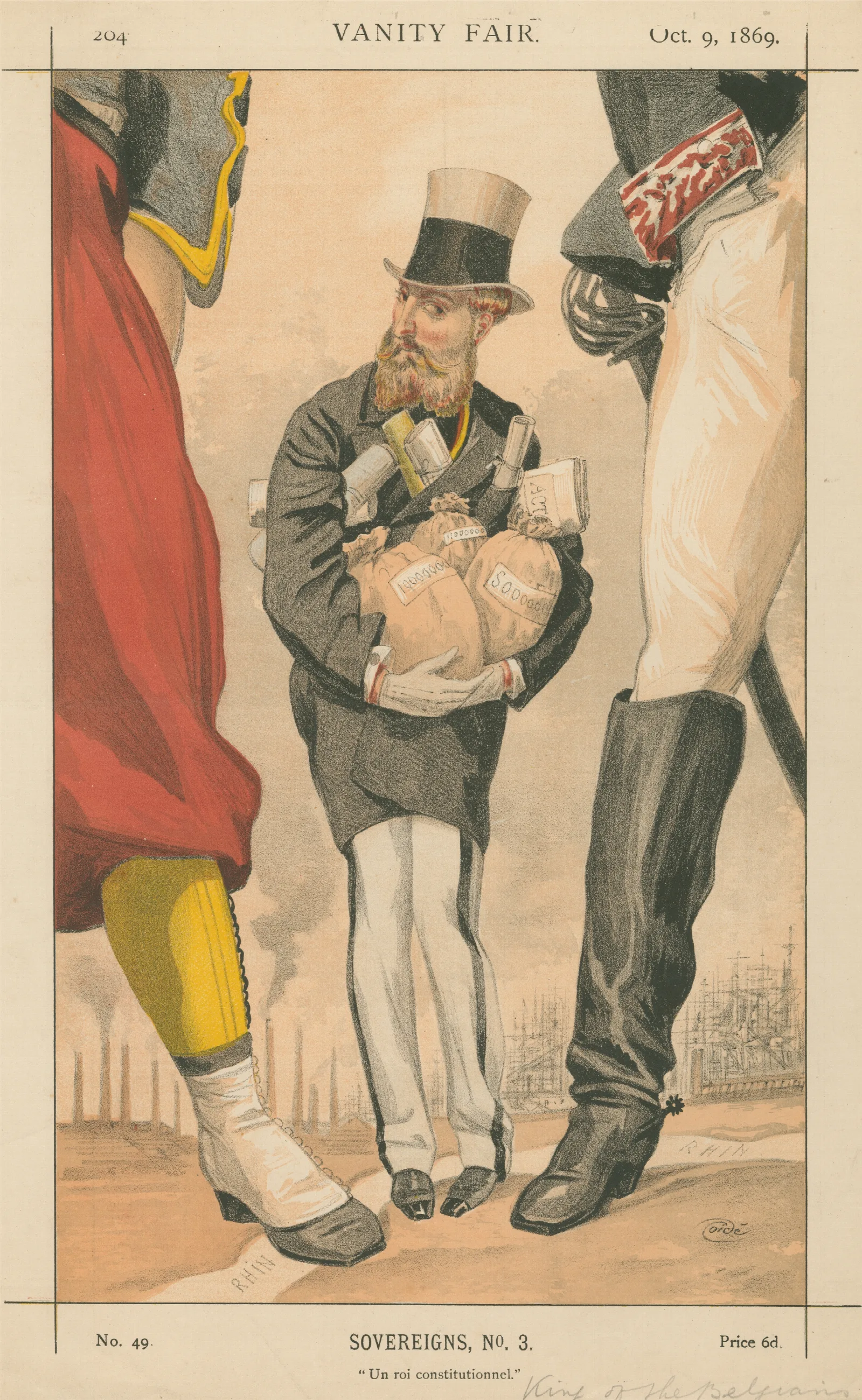 Vanity Fair Royalty Un Roi Constitutionnel Leopold Ii King Of The Belgians October 9 1869 Wall Art by James Tissot - Canvas Print