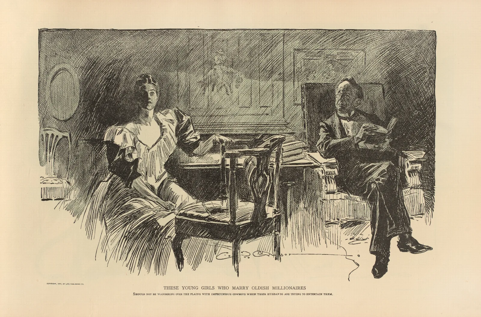 These Young Girls Who Marry Oldish Millionaires Wall Art by Charles Dana Gibson - Canvas Print