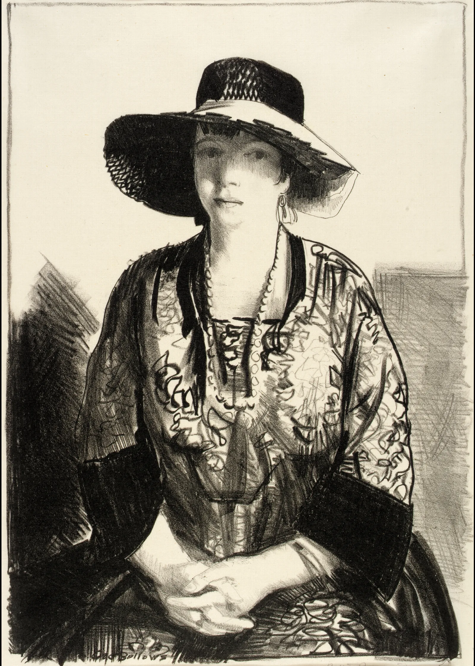 The Black Hat 2 Wall Art by George Wesley Bellows - Canvas Print