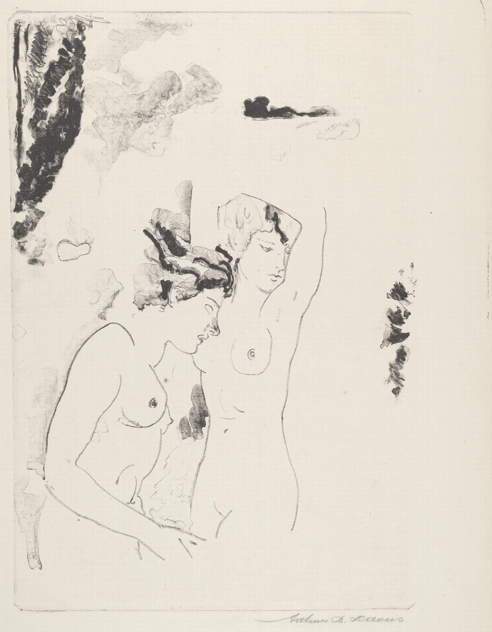 Nymphs Of The Stream Wall Art by Arthur Bowen Davies - Canvas Print