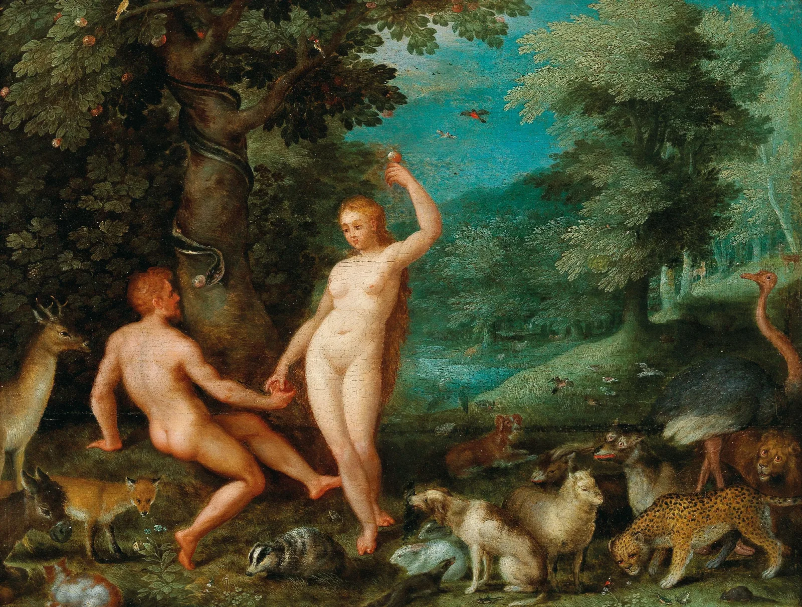 The Temptation Of Adam In Paradise Wall Art by Jan Brueghel The Elder - Canvas Print