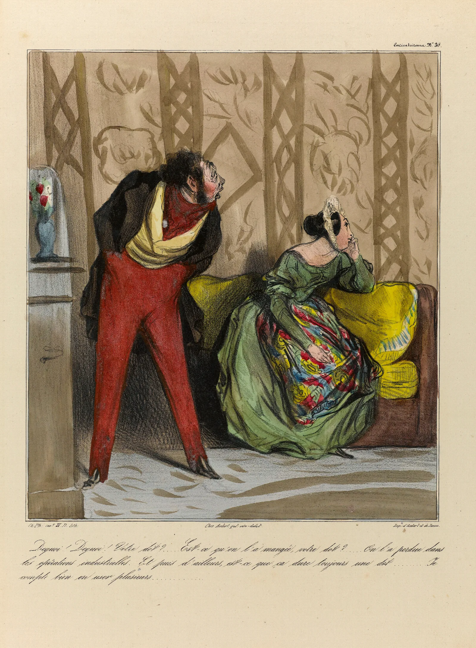 Dequoi Dequoi Votre Dot Est Ce Quon La Mangee Votre Dot Wall Art by Honoré Daumier - Canvas Print