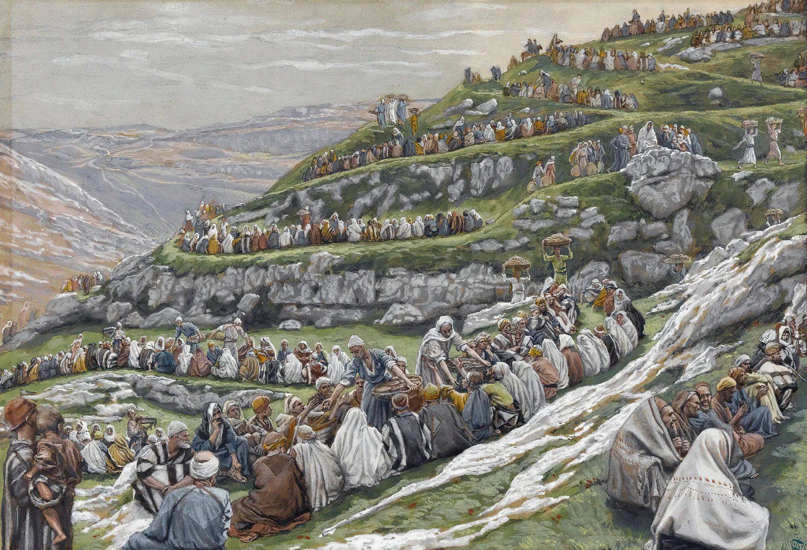 The Miracle Of The Loaves And Fishes Wall Art by James Tissot - Canvas Print