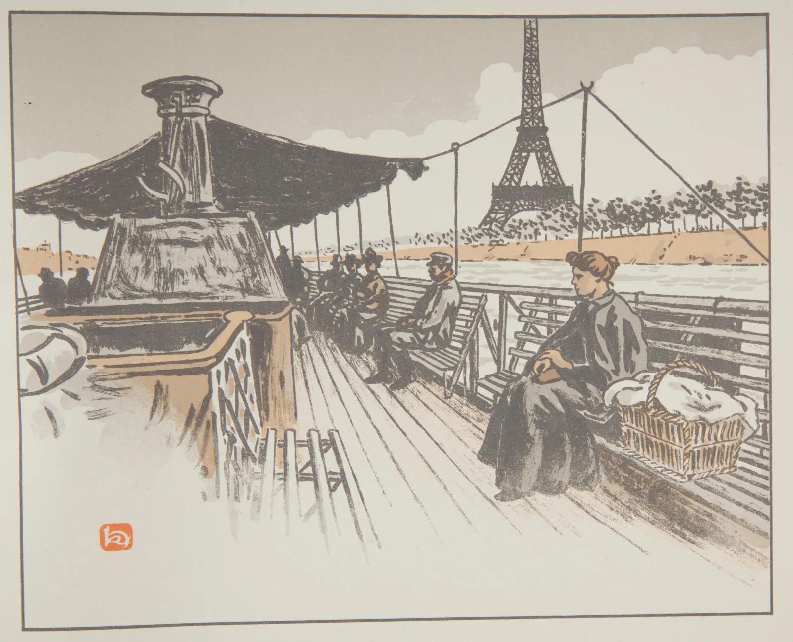 En Bateau Mouche Wall Art by Henri Rivière - Canvas Print
