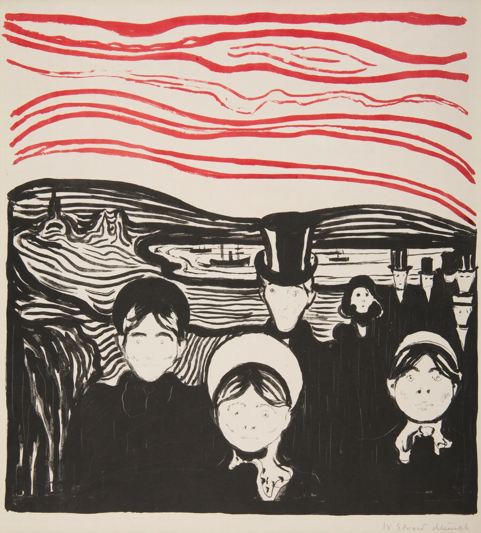 Le Soir Angst Wall Art by Edvard Munch - Canvas Print