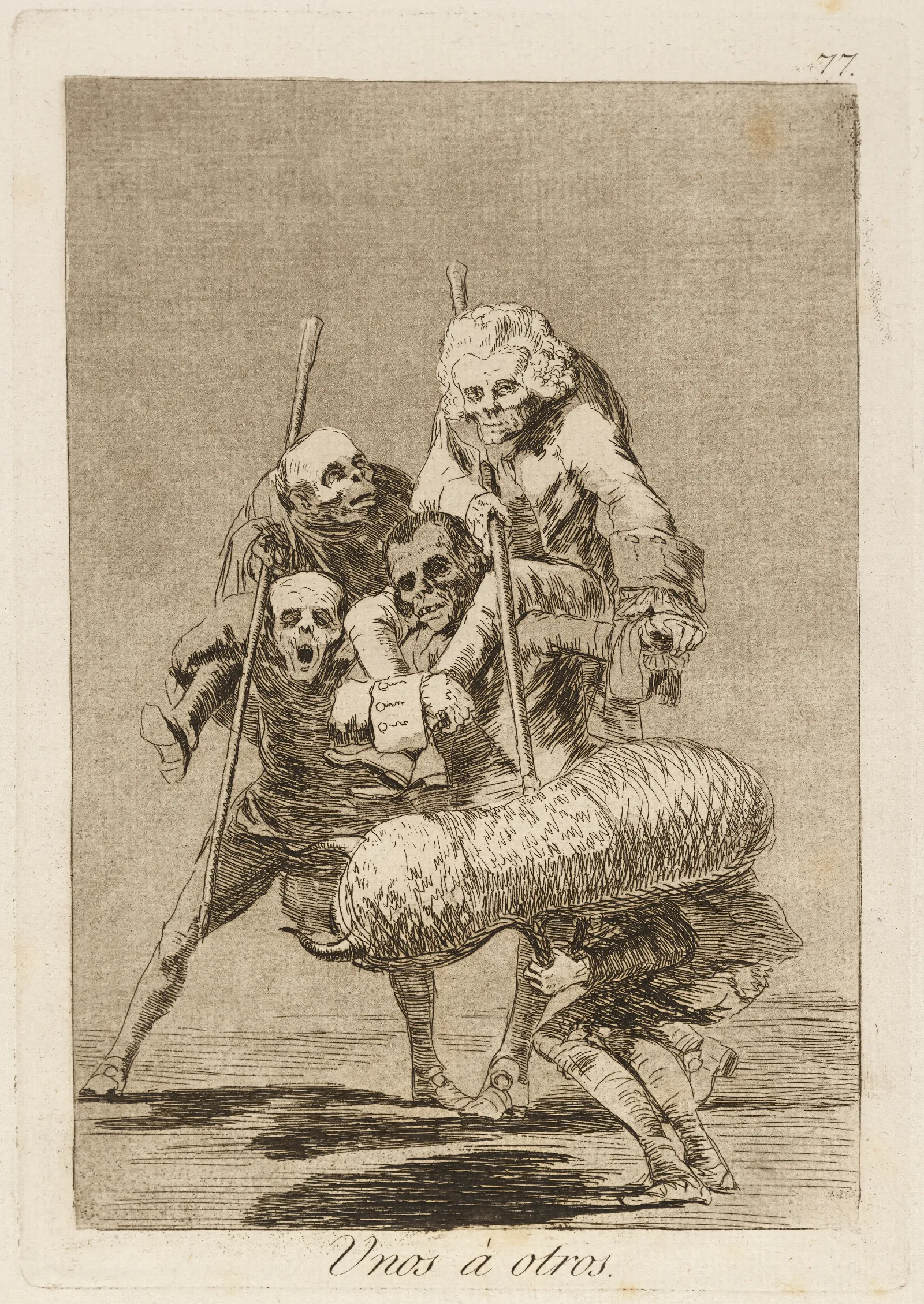 Unos A Otros What One Does To Another Wall Art by Francisco de Goya - Canvas Print