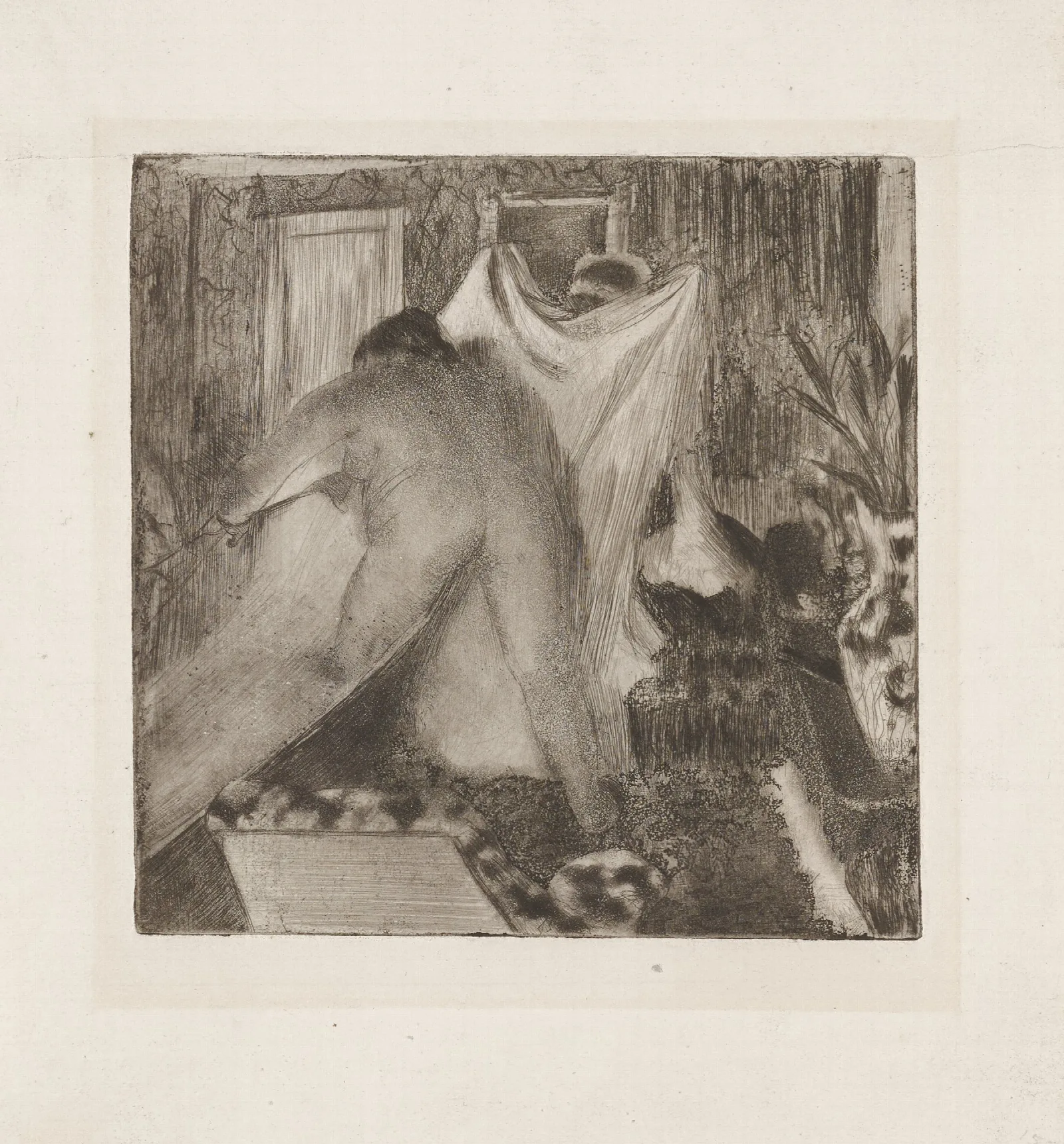 Leaving The Bath Wall Art by Edgar Degas - Canvas Print