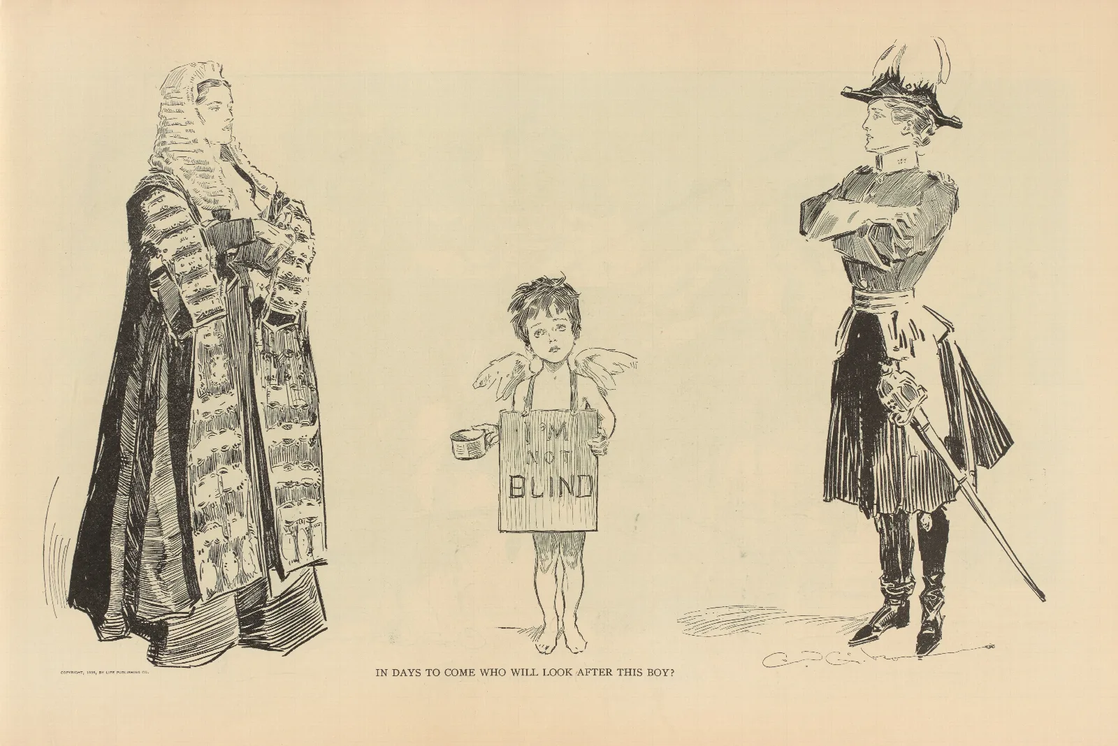 In Days To Come Who Will Look After This Boy 2 Wall Art by Charles Dana Gibson - Canvas Print