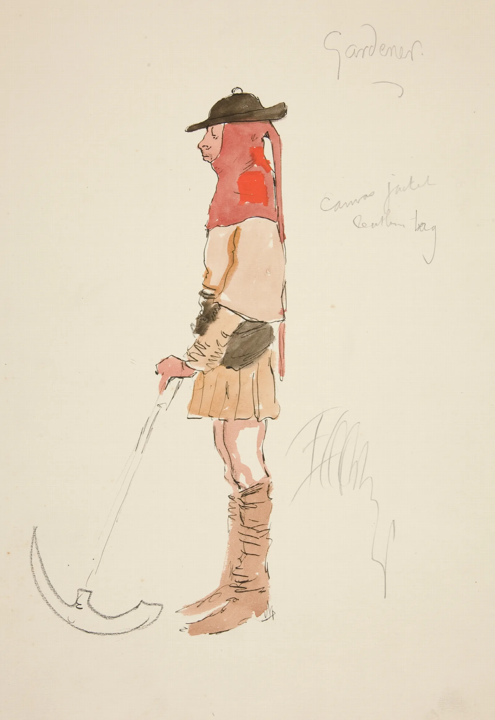 Gardener Costume Sketch For Henry Irvings Planned Production Of King Richard Ii Wall Art by Edwin Austin Abbey - Canvas Print