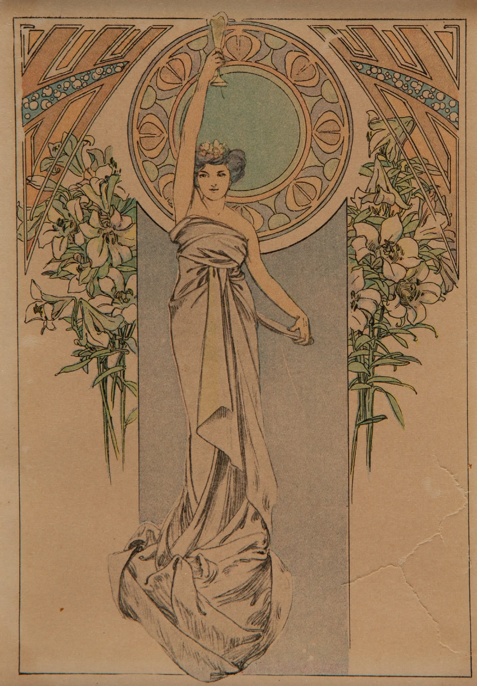 Menu Card 5 Wall Art by Alphonse Mucha - Canvas Print