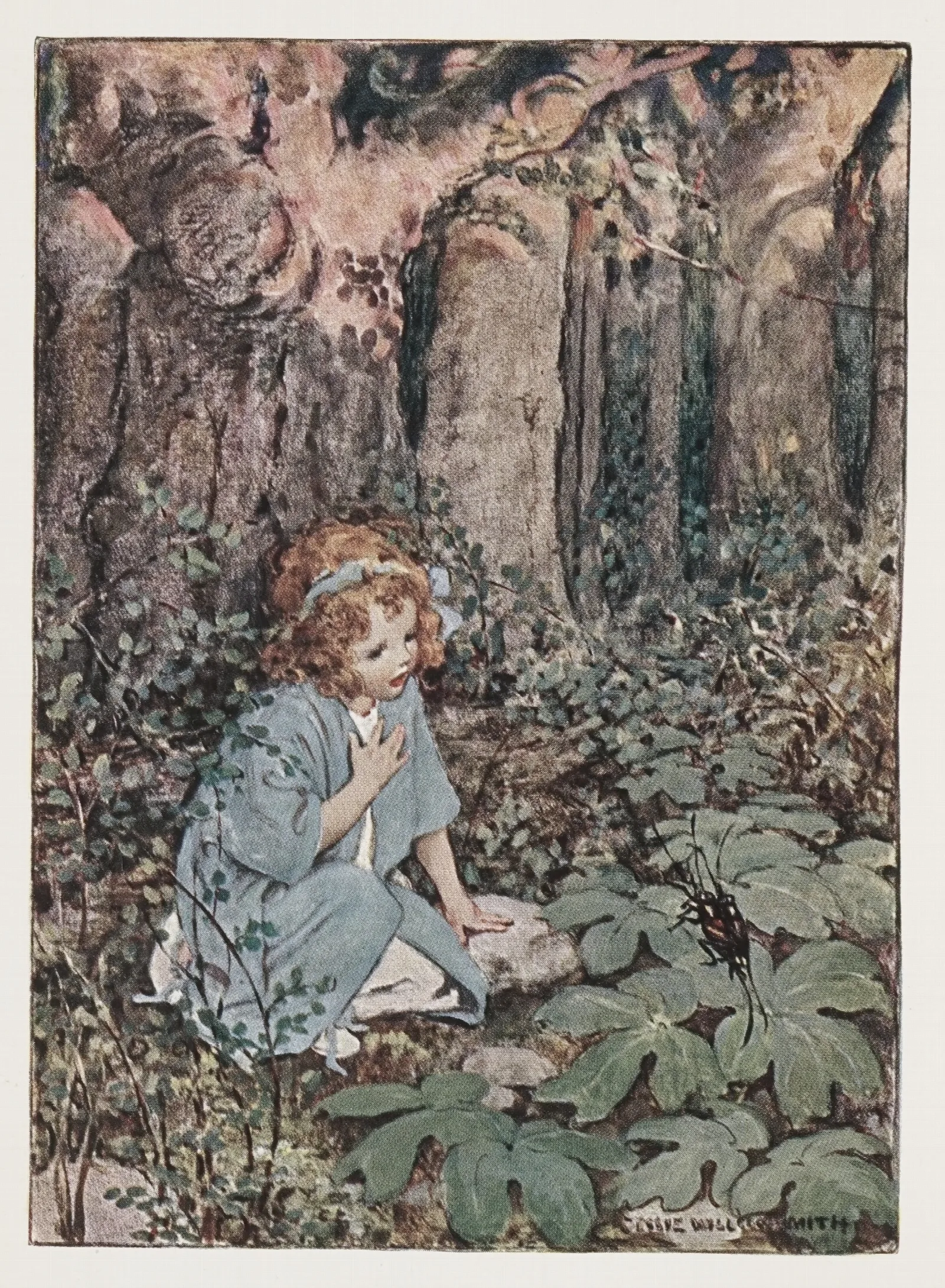 Bugs And Wings And Other Things Frontispiece Wall Art by Jessie Willcox Smith - Canvas Print