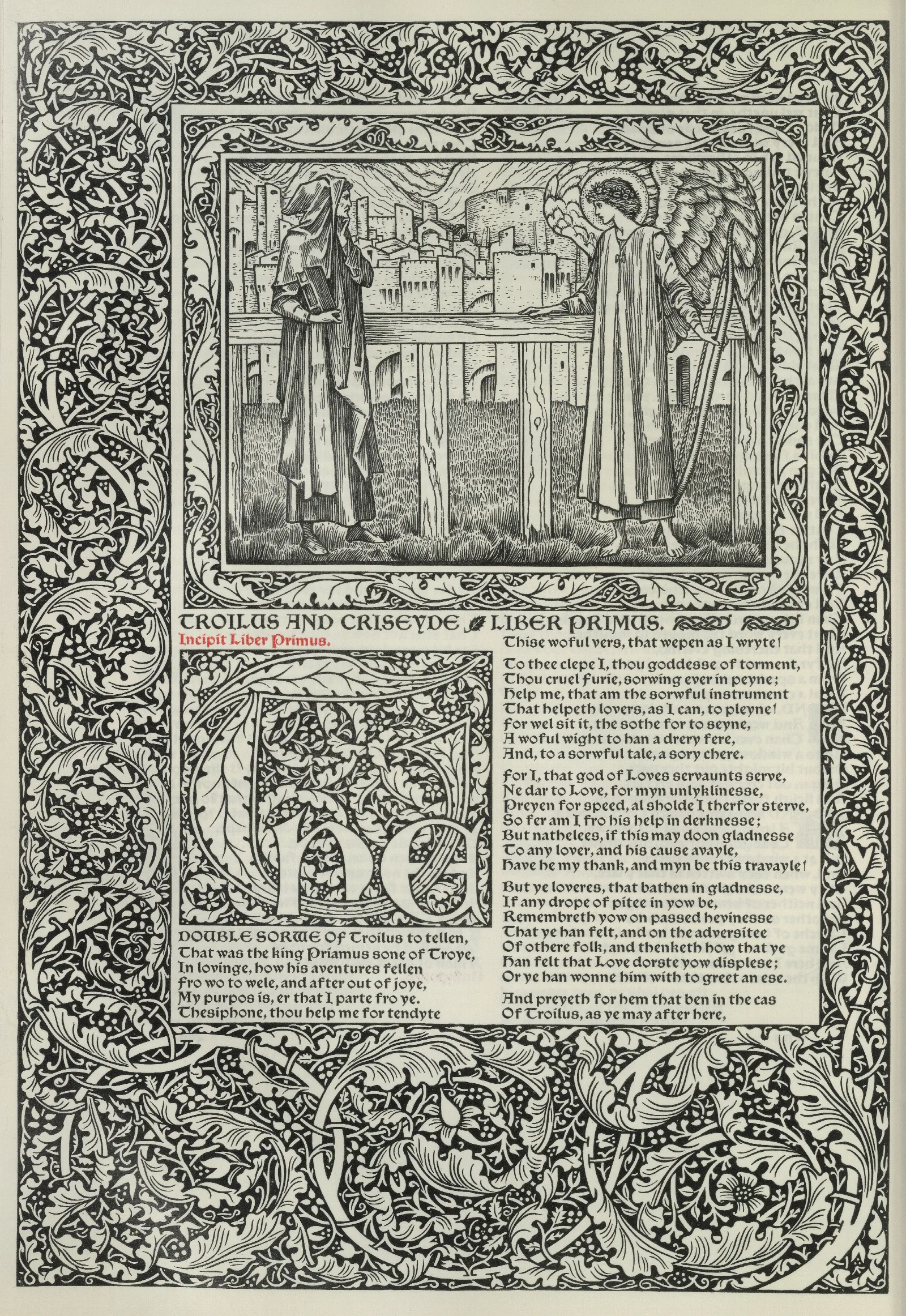 The Works Of Geoffrey Chaucer Pl 78 Wall Art by Sir Edward Coley Burne-Jones - Canvas Print