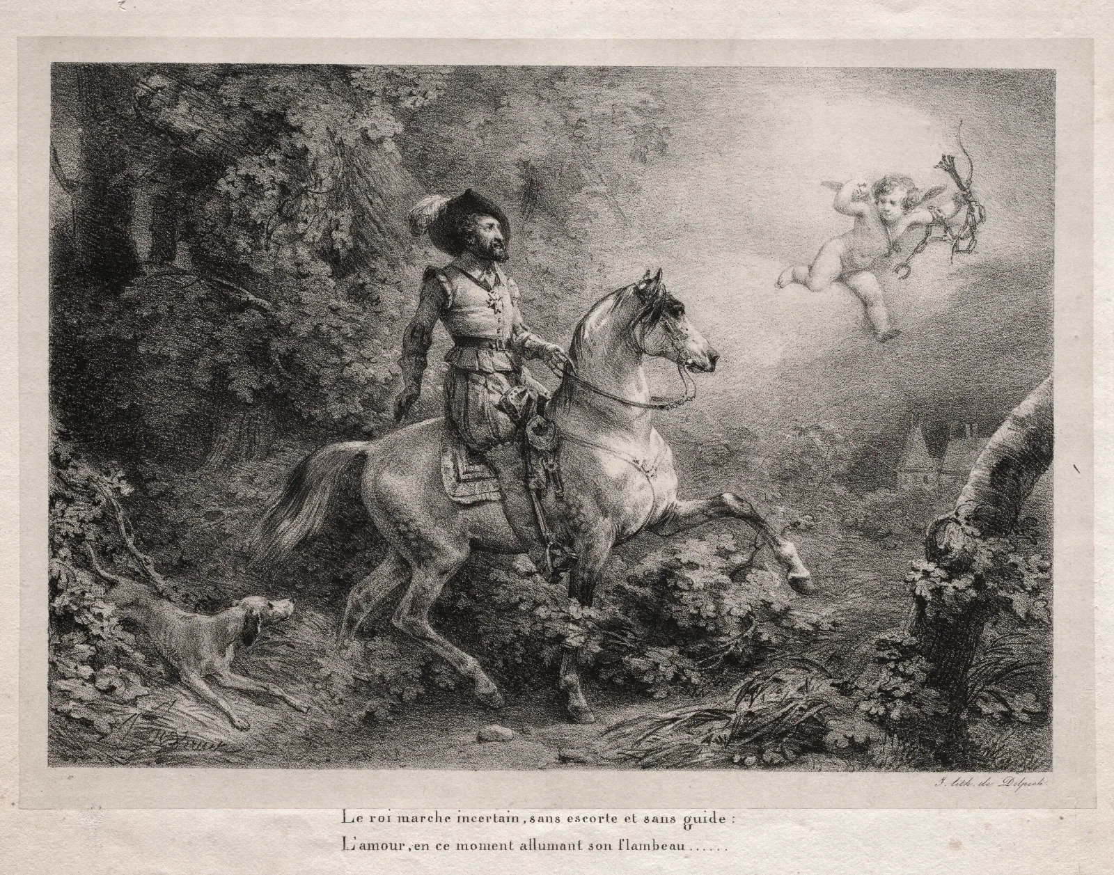 Henry Iv Rides To The Chateau Danet Wall Art by Horace Vernet - Canvas Print