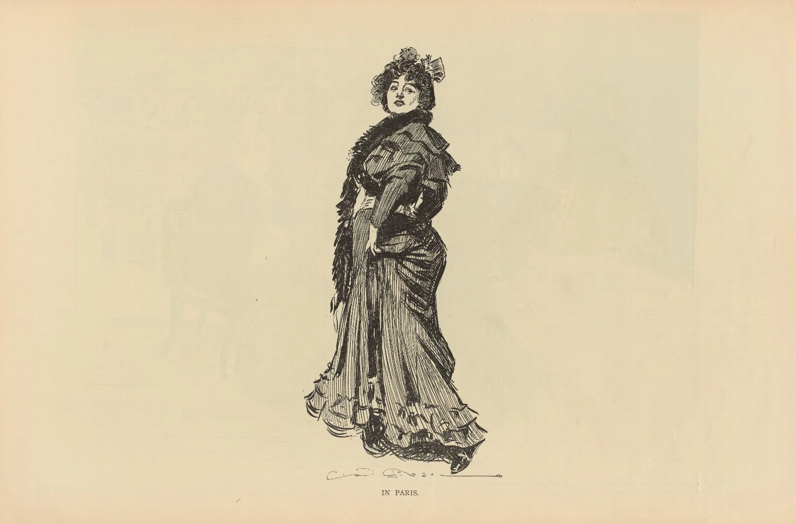 In Paris 3 Wall Art by Charles Dana Gibson - Canvas Print