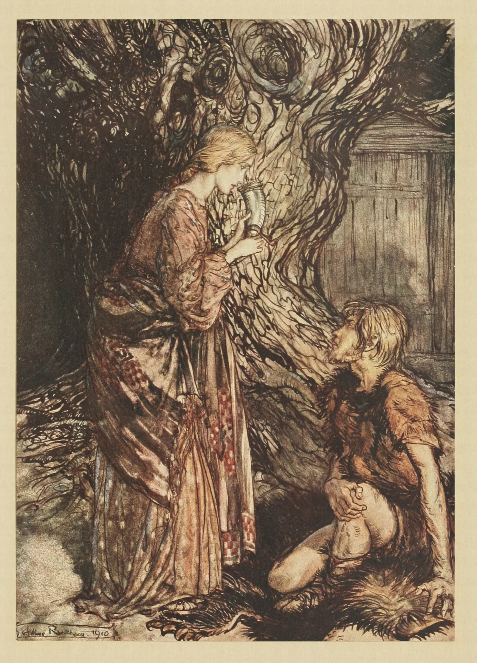This Healing And Honeyed Draught Of Meaddeign To Accept From Me Set It First To Thy Lips Wall Art by Arthur Rackham - Canvas Print