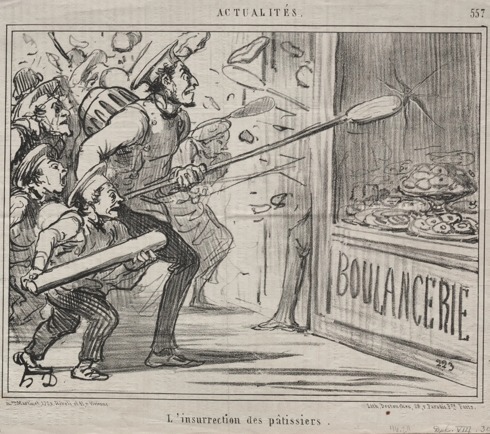 The Revolt Of The Pastry Chefs Wall Art by Honoré Daumier - Canvas Print