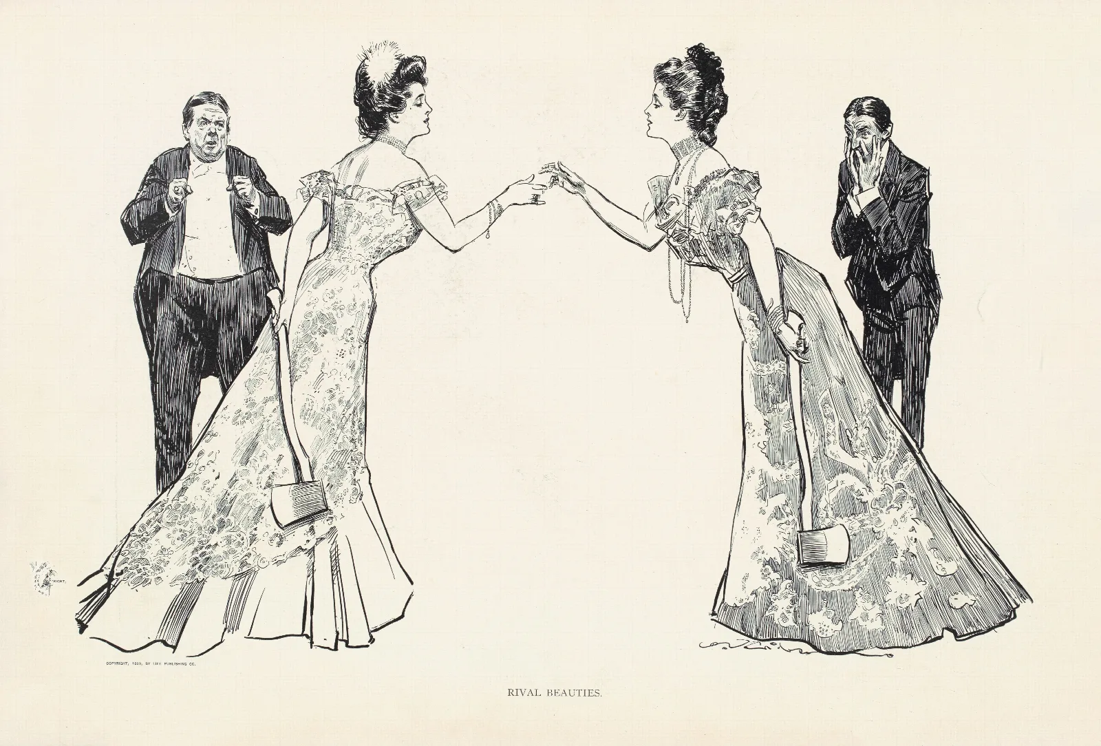 Rival Beauties Wall Art by Charles Dana Gibson - Canvas Print