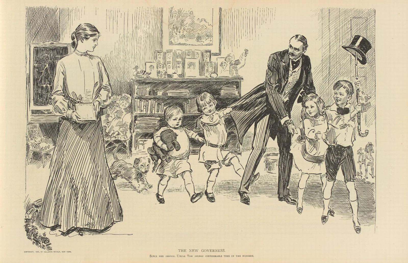 The New Governess Wall Art by Charles Dana Gibson - Canvas Print