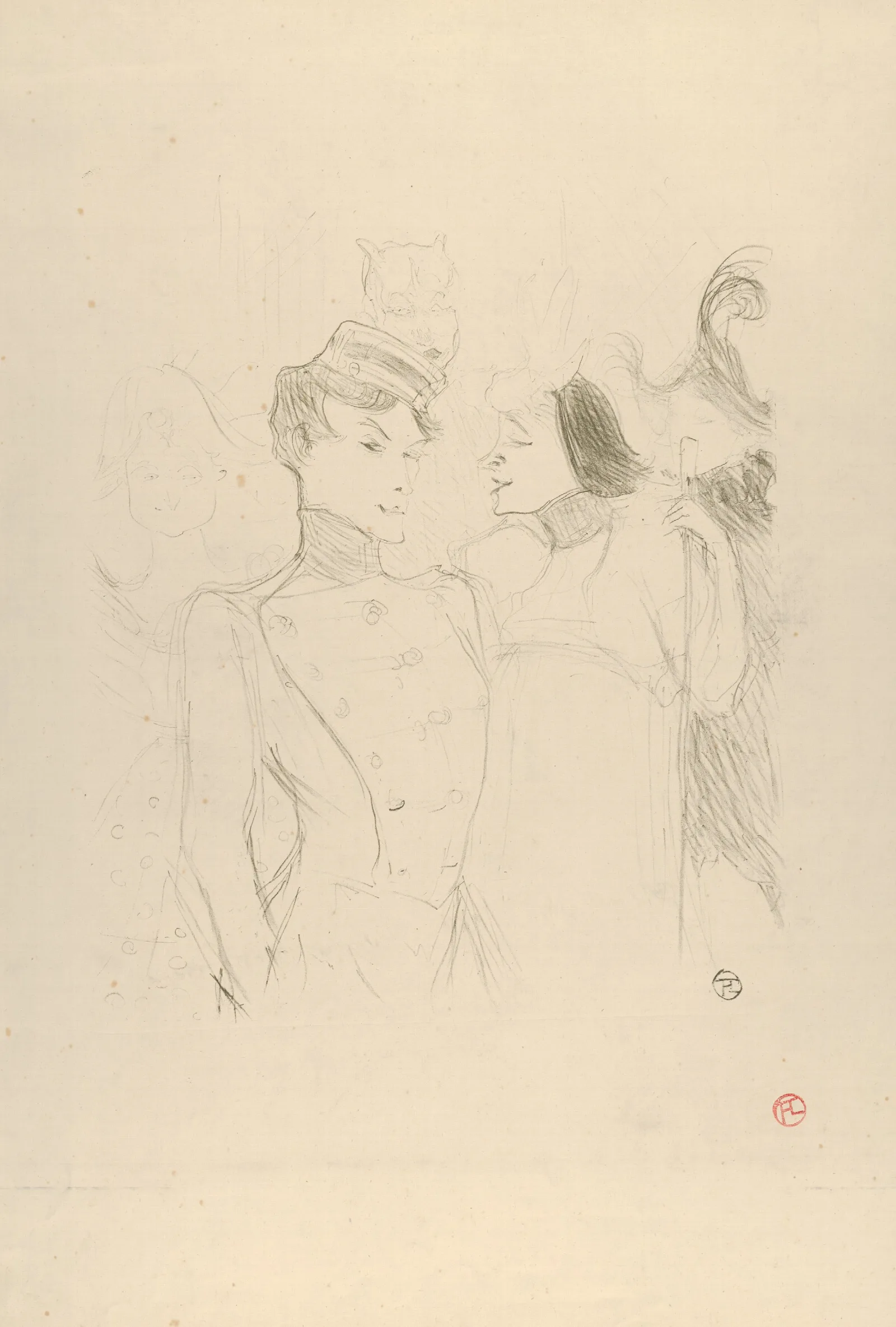 Marcelle Lender And Eva Lavalliere In A Revue At The Varietes Wall Art by Henri de Toulouse-Lautrec - Canvas Print