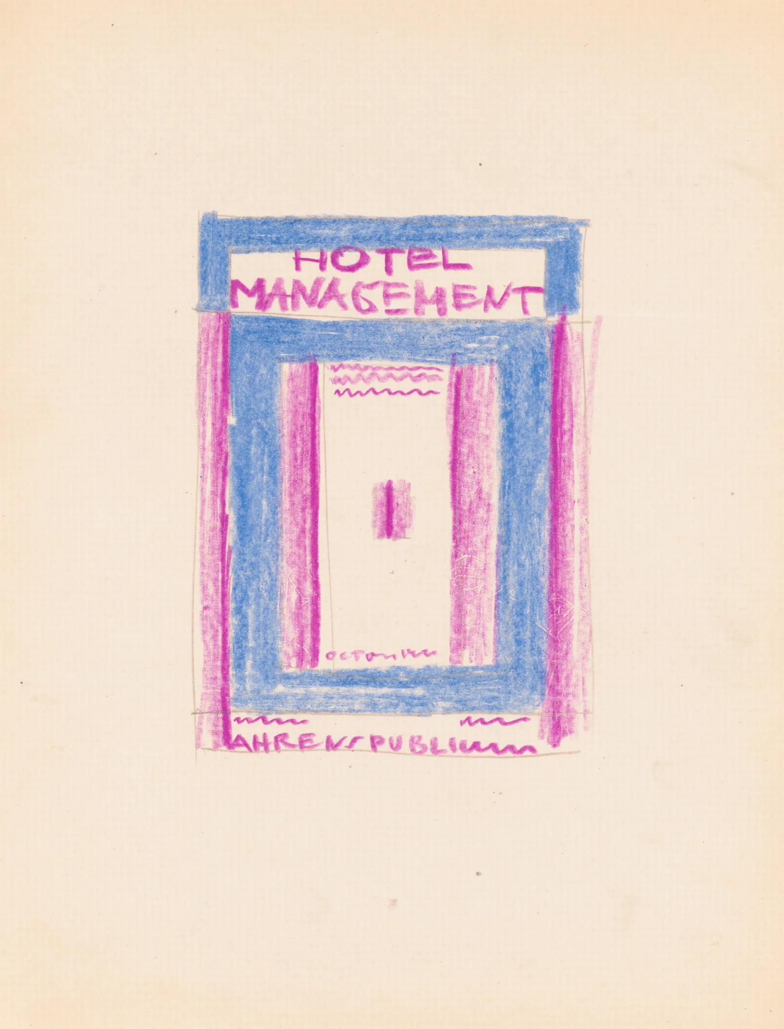 Designs For Cover Of Hotel Management Magazine Blue And Purple Cover Design Wall Art by Winold Reiss - Canvas Print