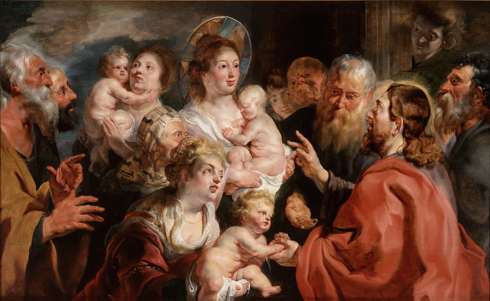Suffer The Little Children To Come Unto Me Wall Art by Jacob Jordaens - Canvas Print