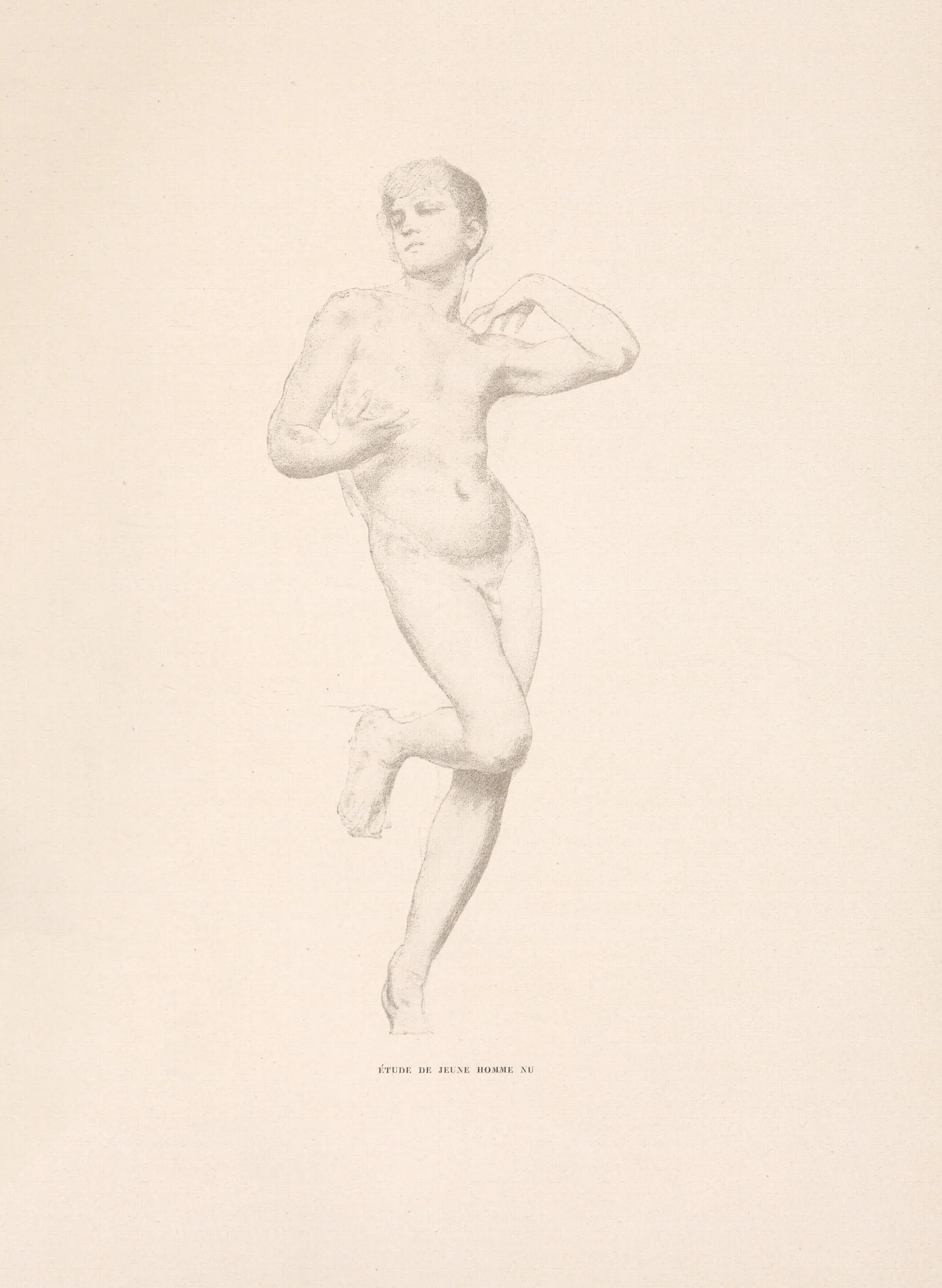 Etude De Jeune Homme Nu Wall Art by William Bouguereau - Canvas Print