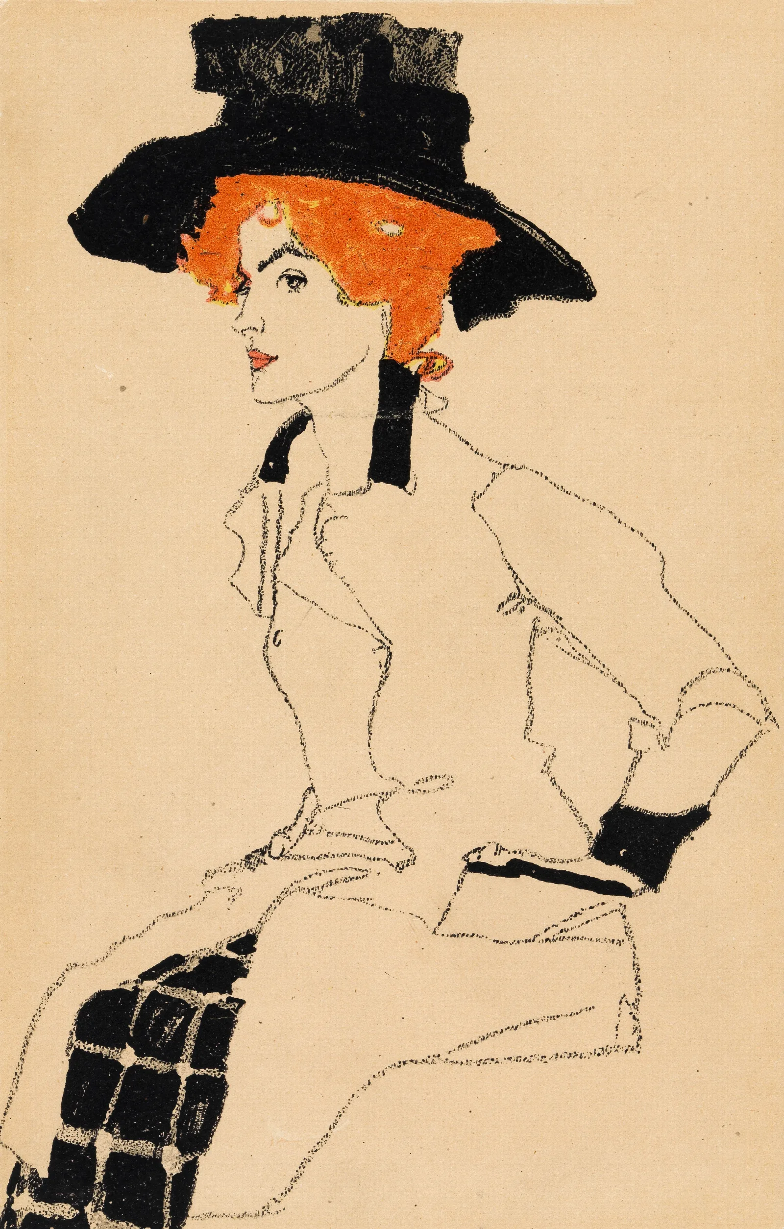 Nr 289 Damenportrat Wall Art by Egon Schiele - Canvas Print