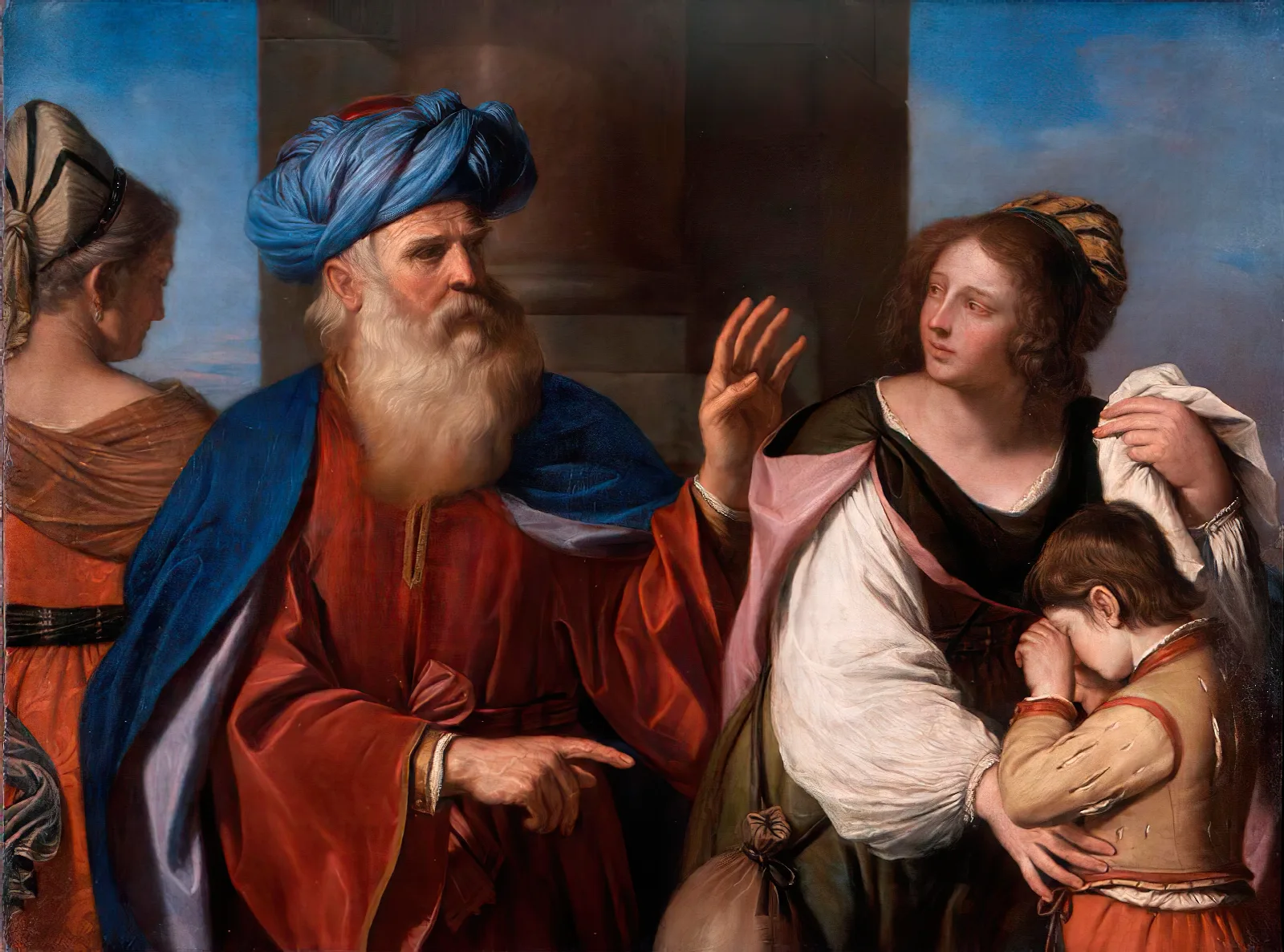 Abraham Casting Out Hagar And Ishmael Wall Art by Guercino - Canvas Print