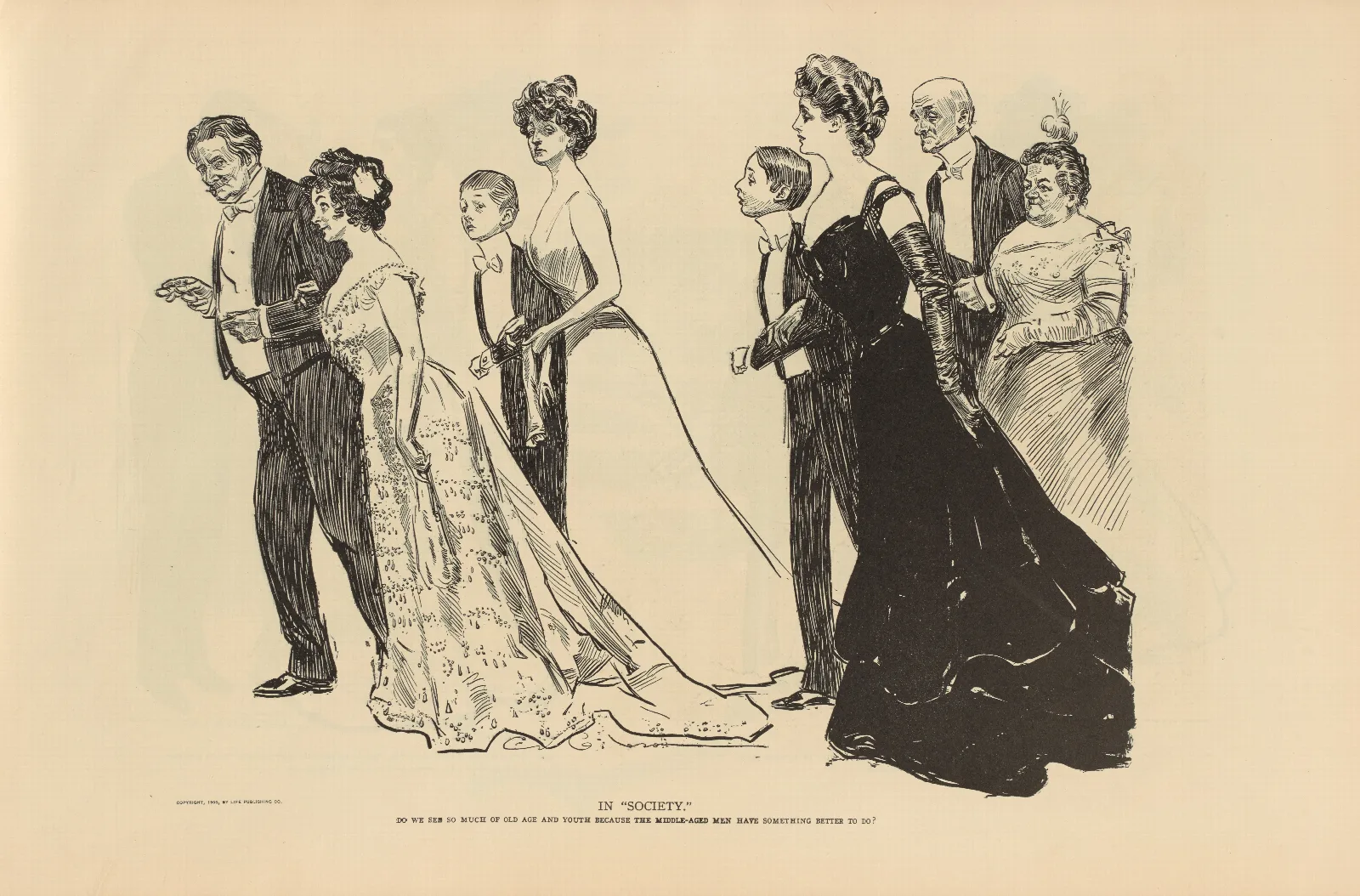 In Society 2 Wall Art by Charles Dana Gibson - Canvas Print