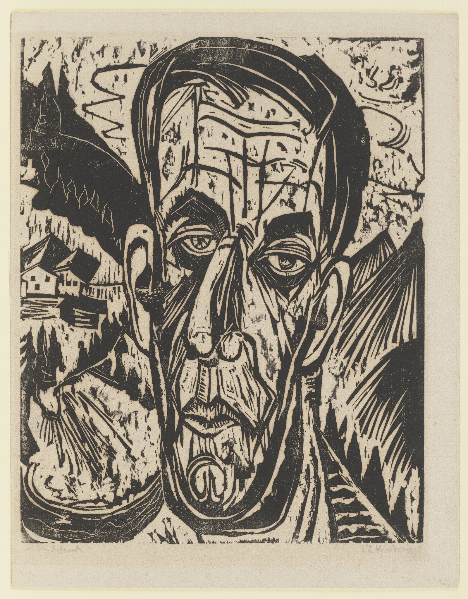 Kopf Van De Velde Hell Van De Velde Zwischen Bergen Wall Art by Ernst Ludwig Kirchner - Canvas Print