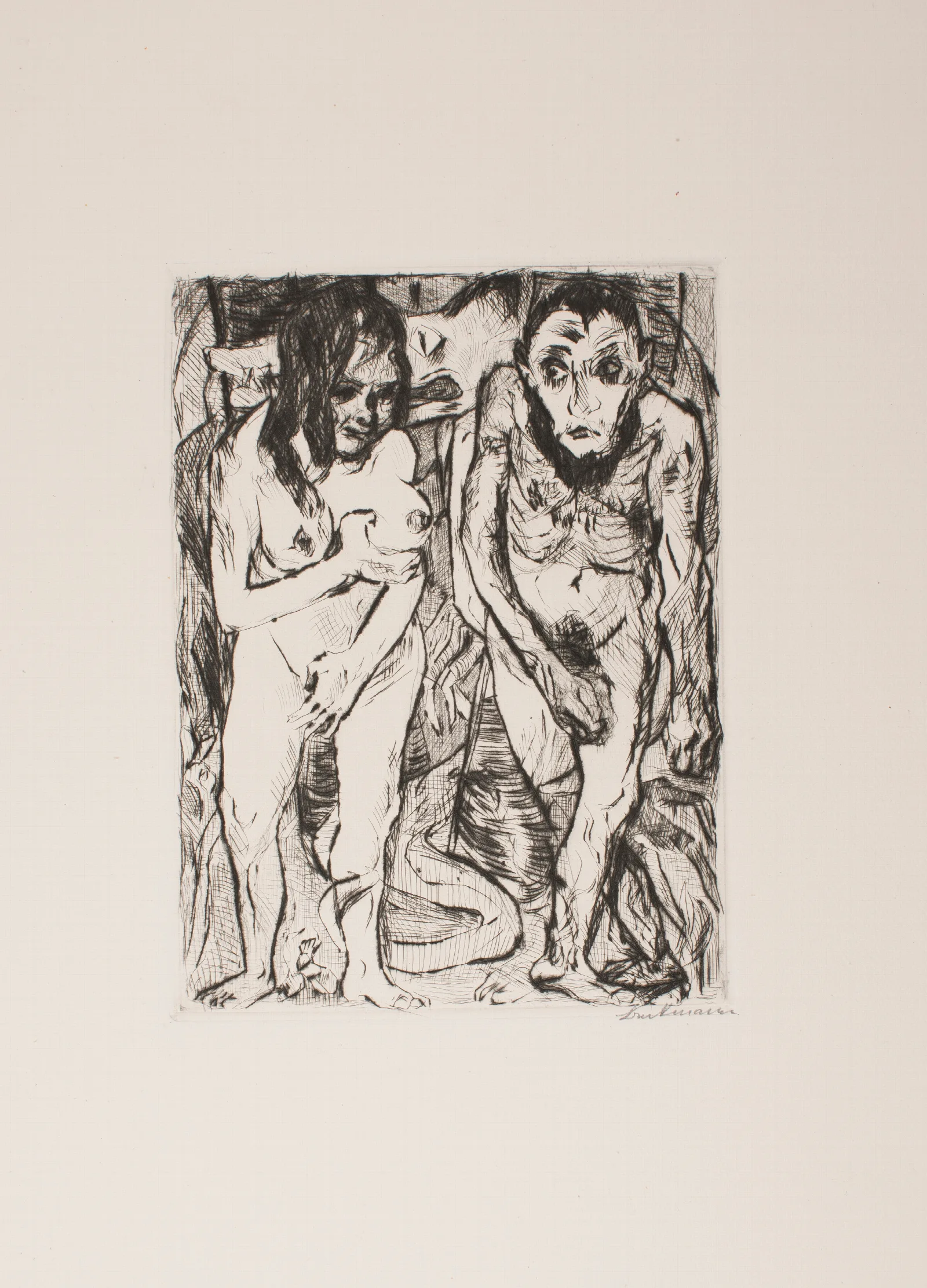 Adam And Eve 34 Wall Art by Max Beckmann - Canvas Print