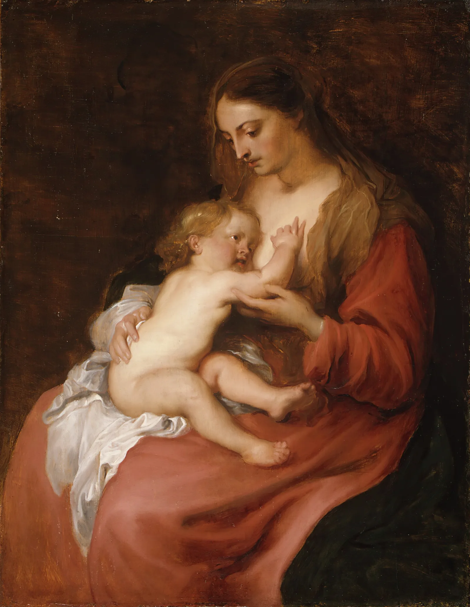 Virgin And Child 30 Wall Art by Anthony van Dyck - Canvas Print