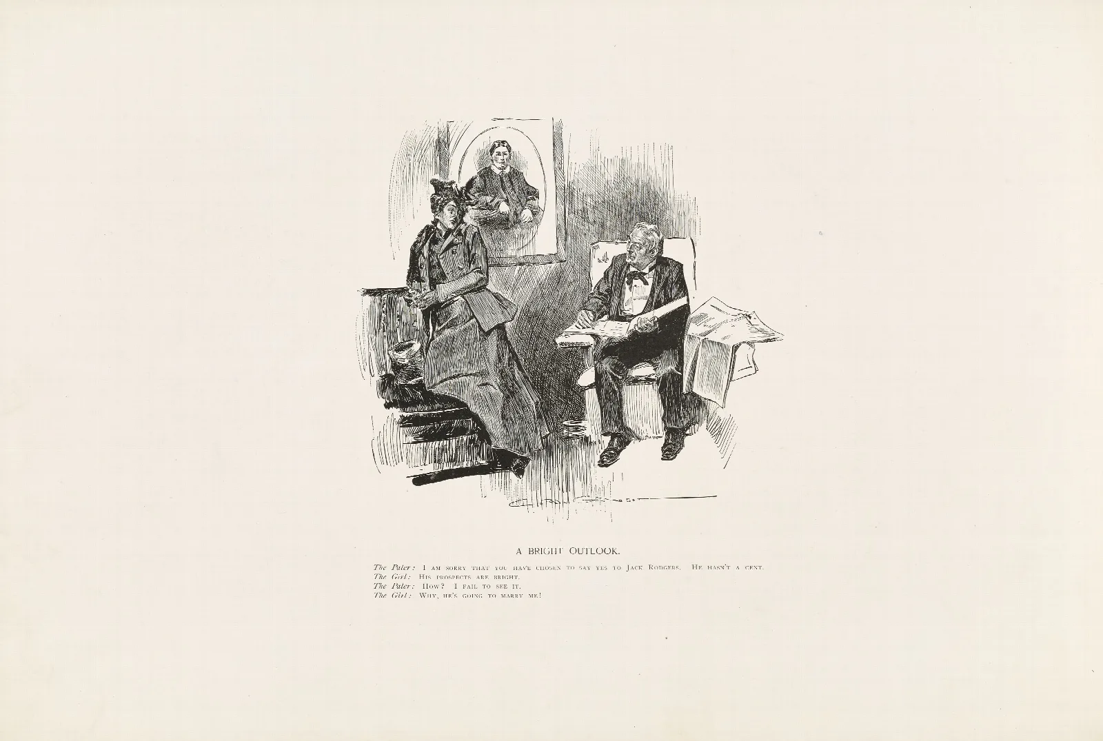 A Bright Outlook Wall Art by Charles Dana Gibson - Canvas Print