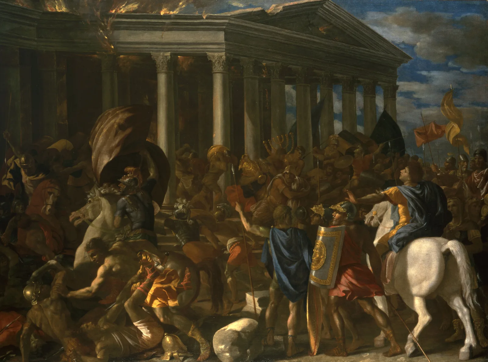The Destruction And Sack Of The Temple Of Jerusalem Wall Art by Nicolas Poussin - Canvas Print
