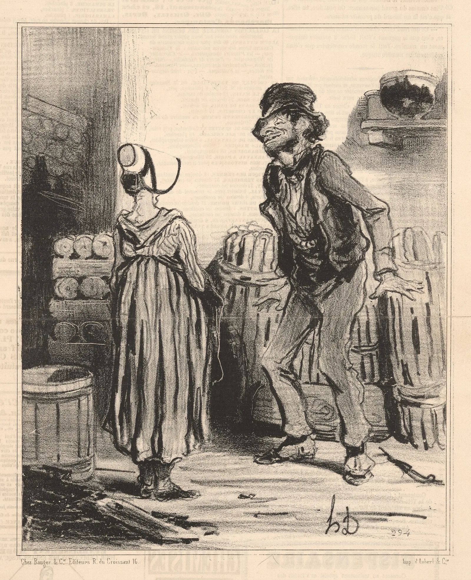 Ah Fouchtrrrrra My Wife We Wall Art by Honoré Daumier - Canvas Print