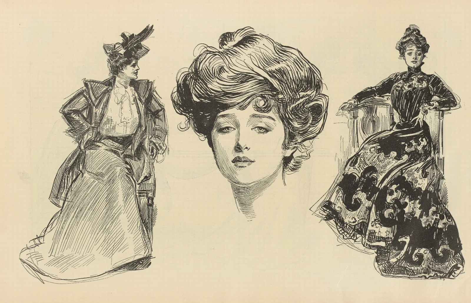 Illustration 296 by Charles Dana Gibson Wall Art by Charles Dana Gibson - Canvas Print