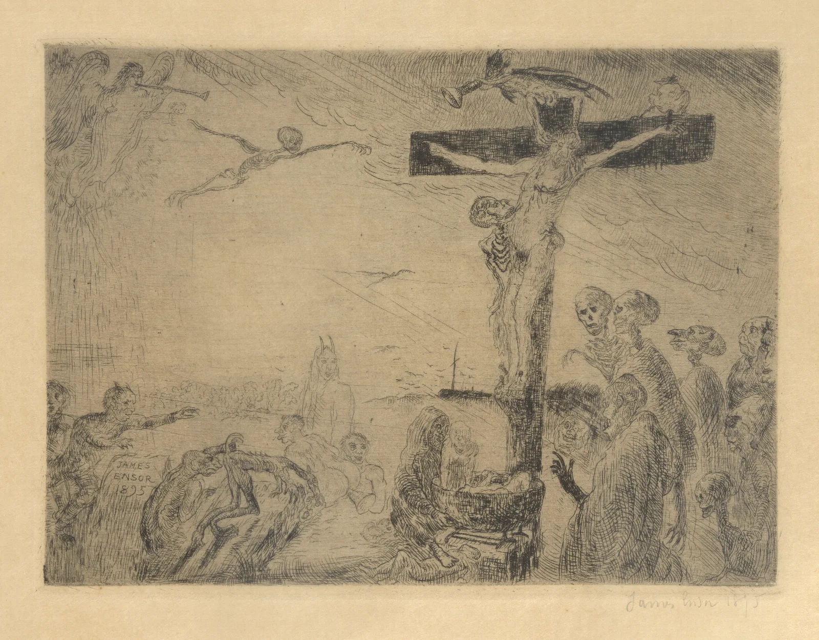 Christus Door Duivels Gekweld Wall Art by James Ensor - Canvas Print