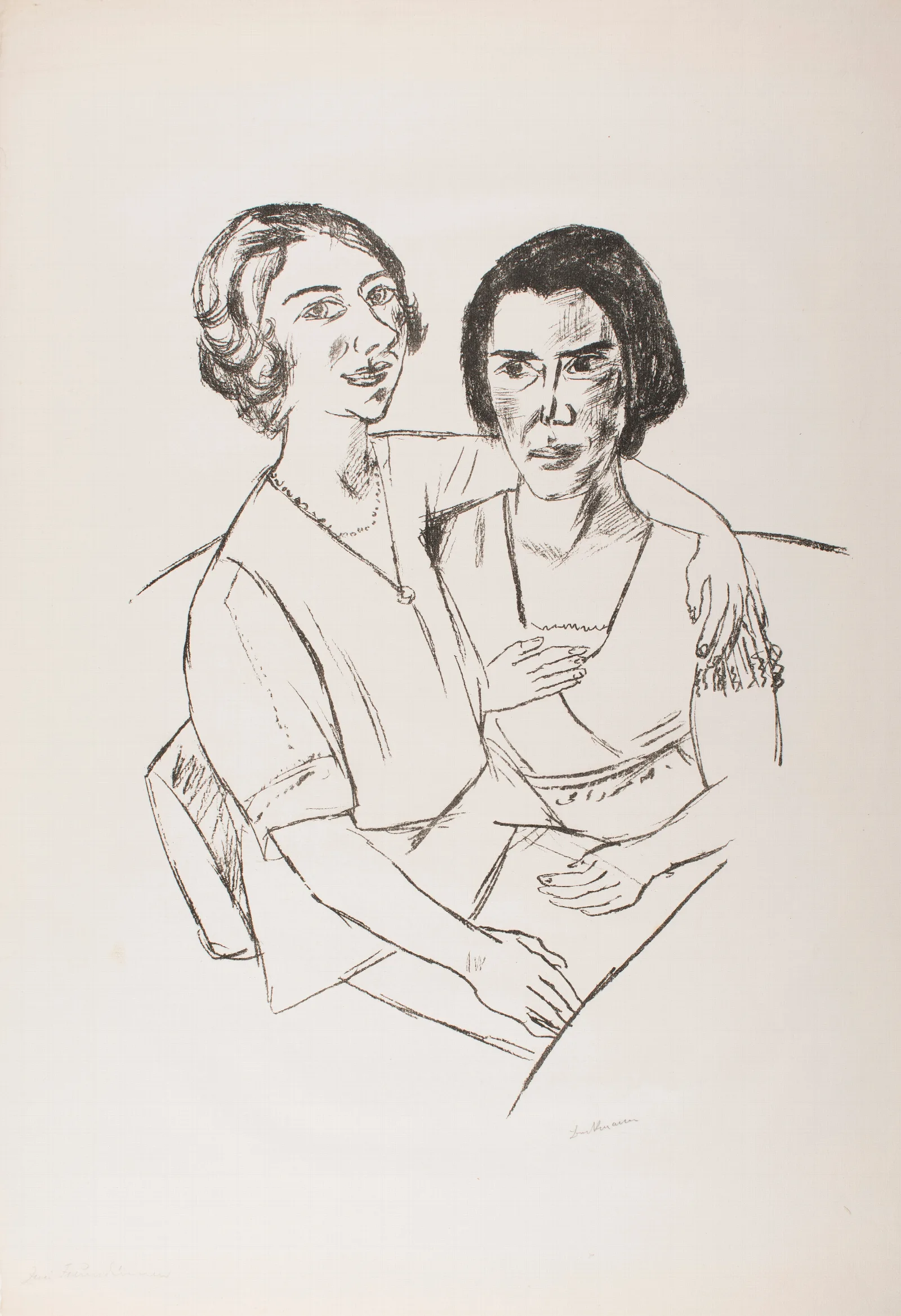 Two Women 21 Wall Art by Max Beckmann - Canvas Print