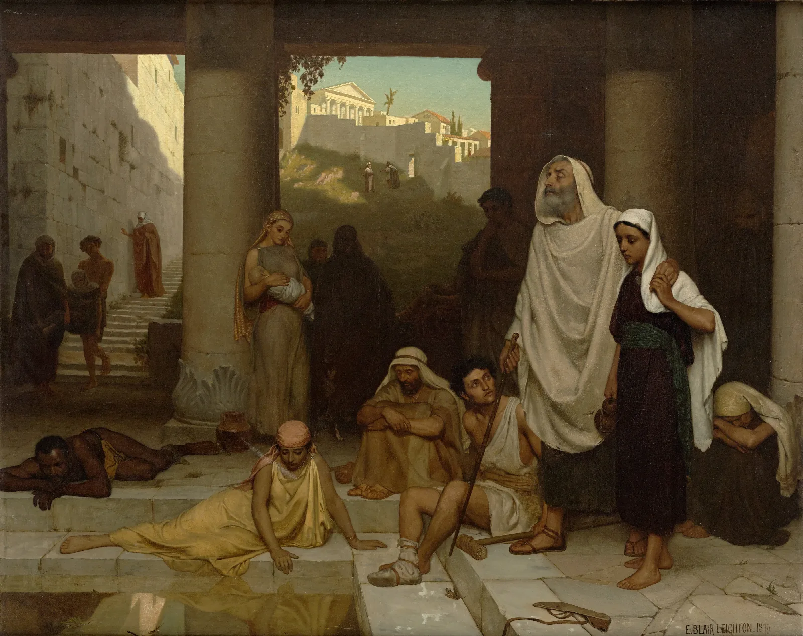 The Blind Man At The Pool Of Siloam Wall Art by Edmund Blair Leighton - Canvas Print