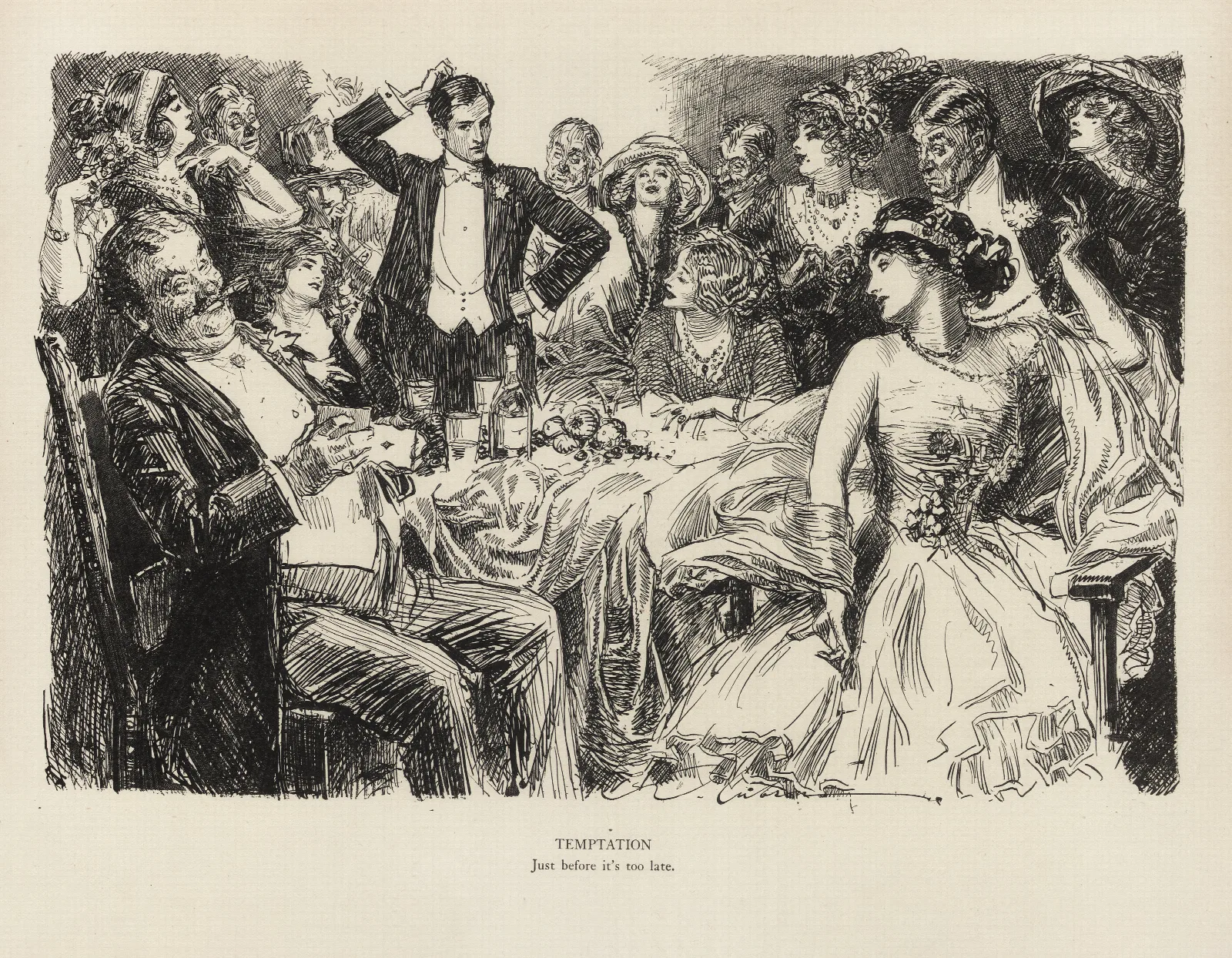 Temptation 6 Wall Art by Charles Dana Gibson - Canvas Print