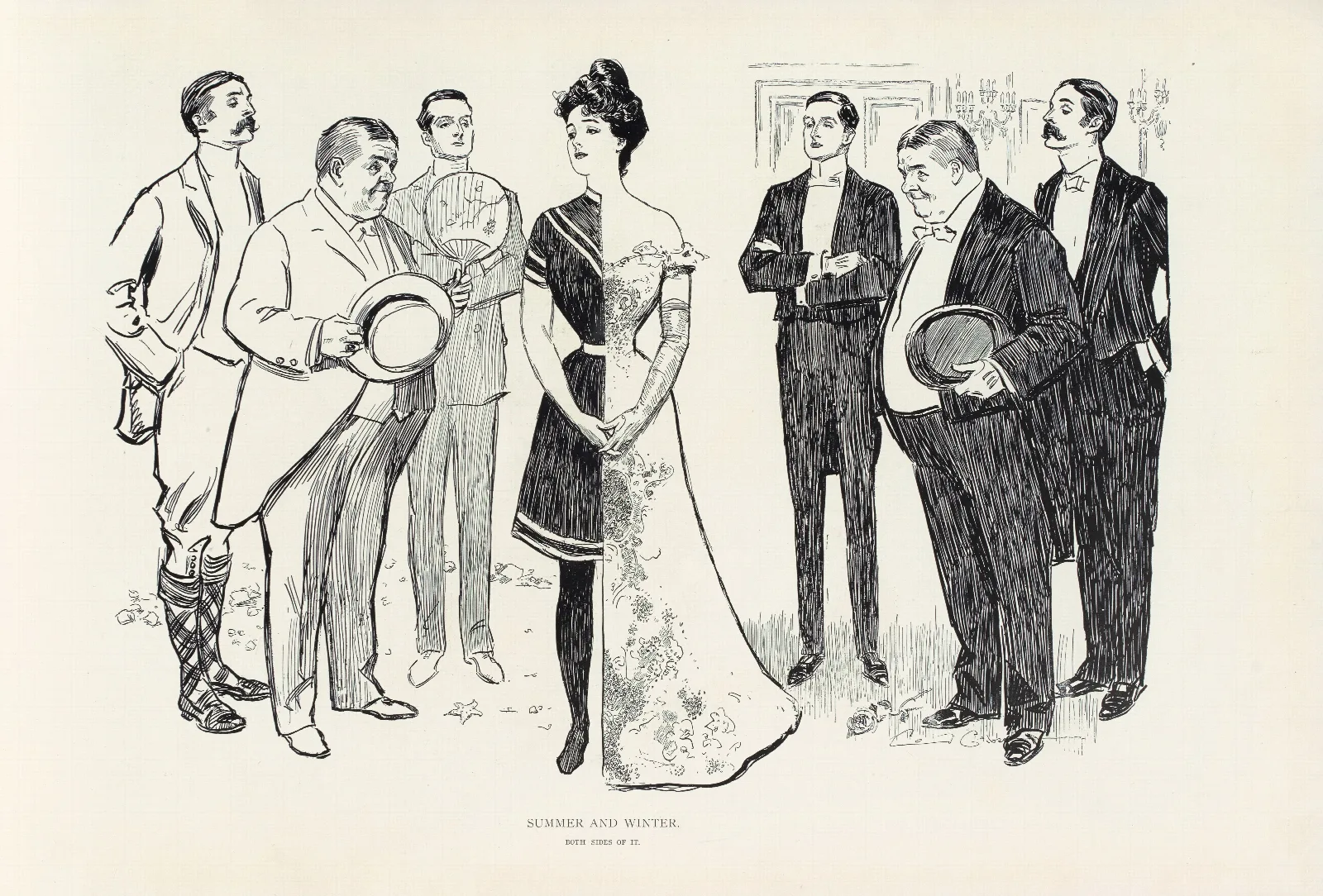Summer And Winter Wall Art by Charles Dana Gibson - Canvas Print