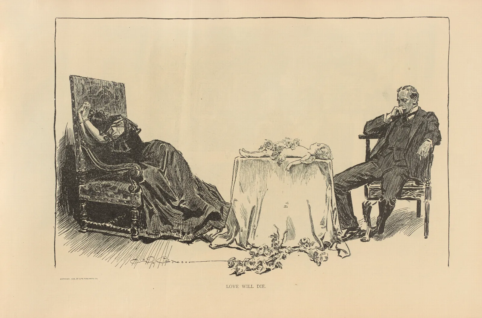 Love Will Die 2 Wall Art by Charles Dana Gibson - Canvas Print